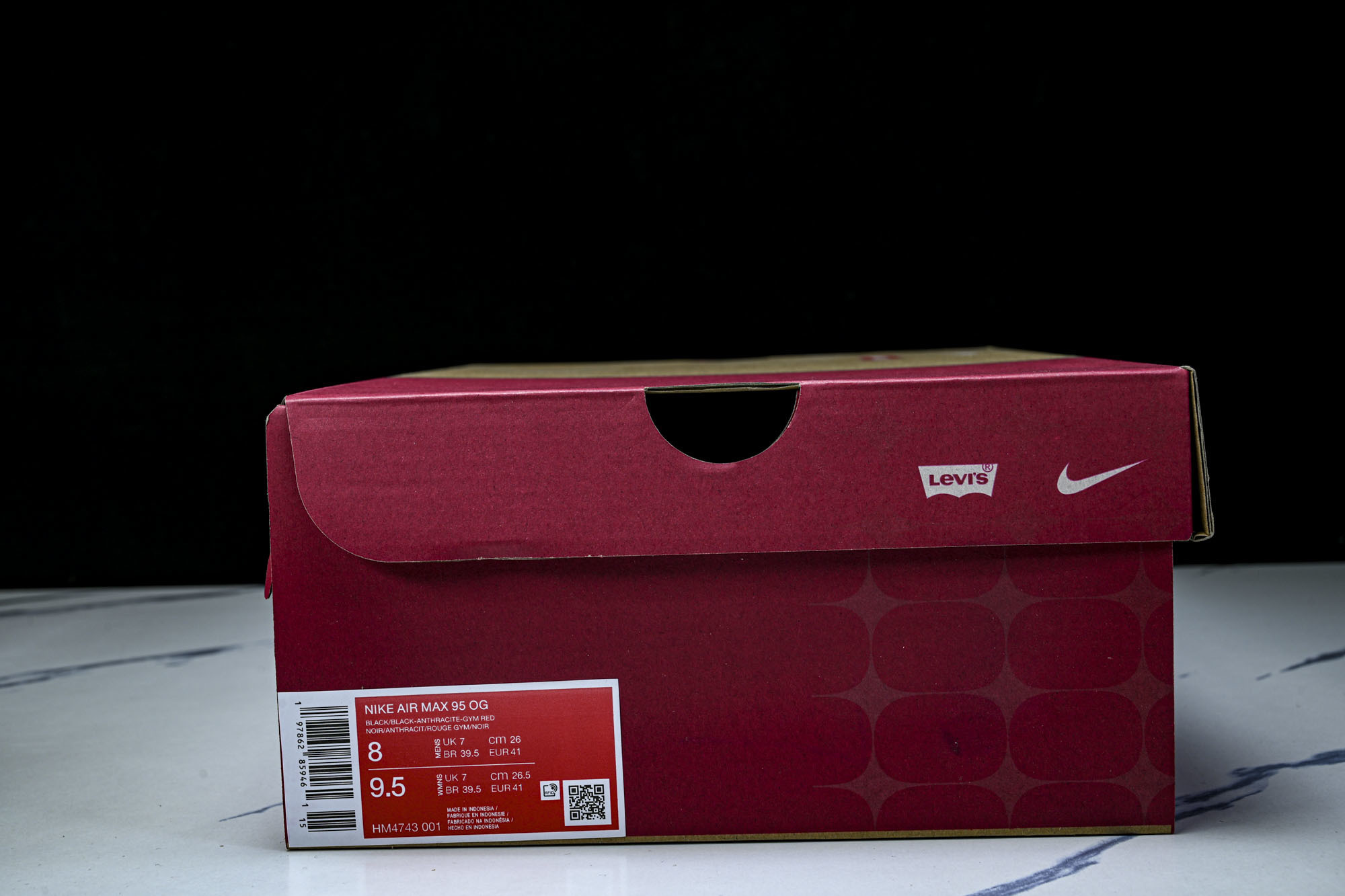 (KZ.2.0原装)Levi's x NK Air Max 95 舒适耐磨 低帮跑步鞋 男女同款 李维斯