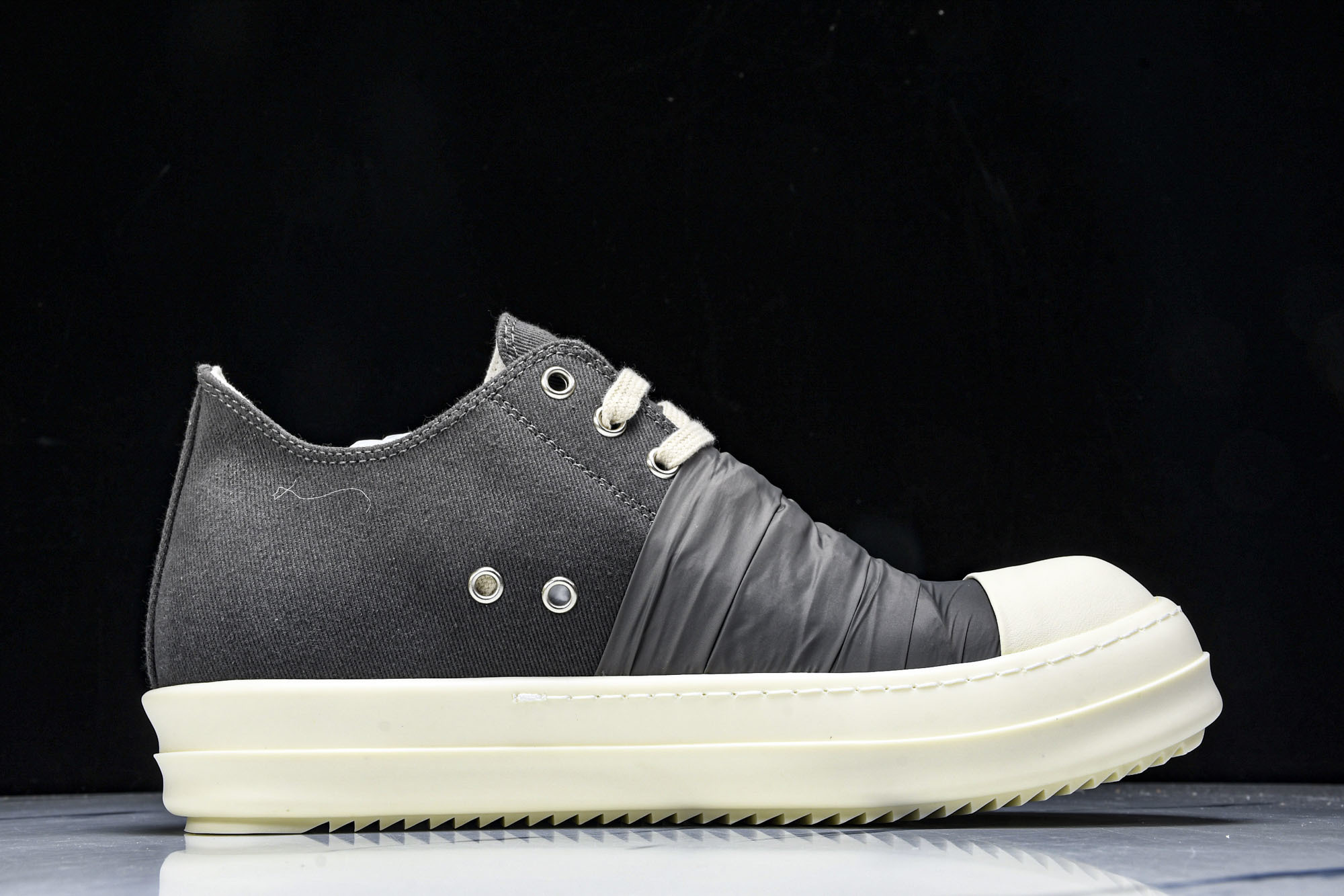 纯原莞产 Rick Owens DRKSHDW Hustler 系带拼接 深灰色#YZ021-136 3