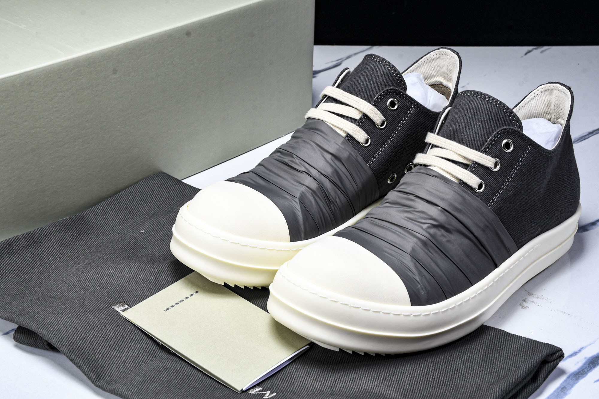 纯原莞产 Rick Owens DRKSHDW Hustler 系带拼接 深灰色#YZ021-136 3