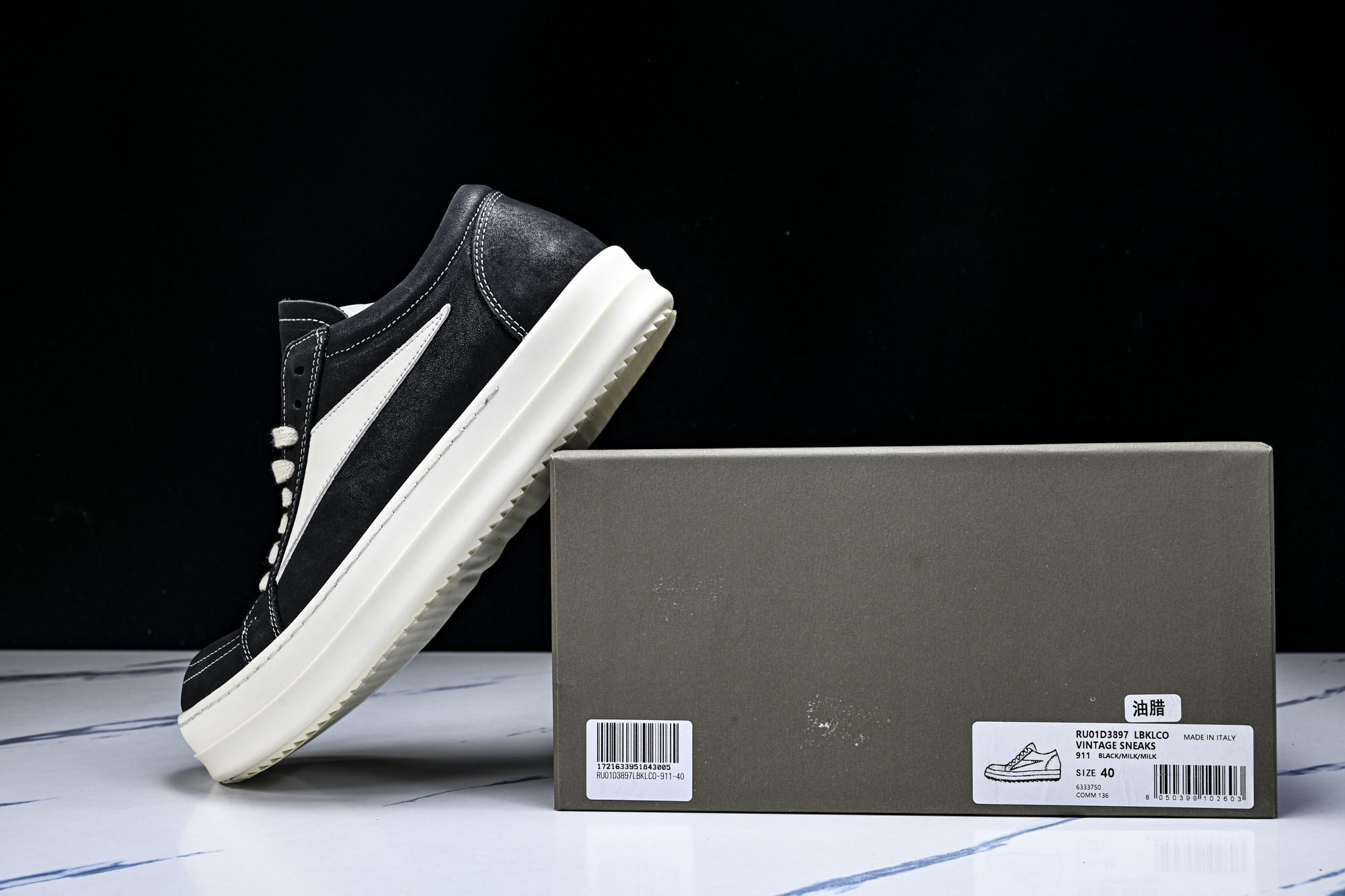 纯原莞产 RICK OWENS DRKSHDW VINTAGE SNEAKS 新款男女士运动鞋 油蜡做旧