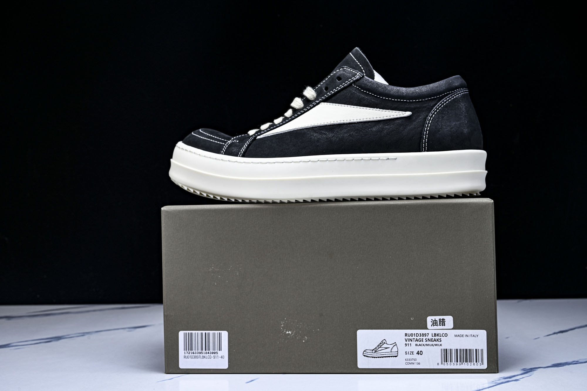 纯原莞产 RICK OWENS DRKSHDW VINTAGE SNEAKS 新款男女士运动鞋 油蜡做旧