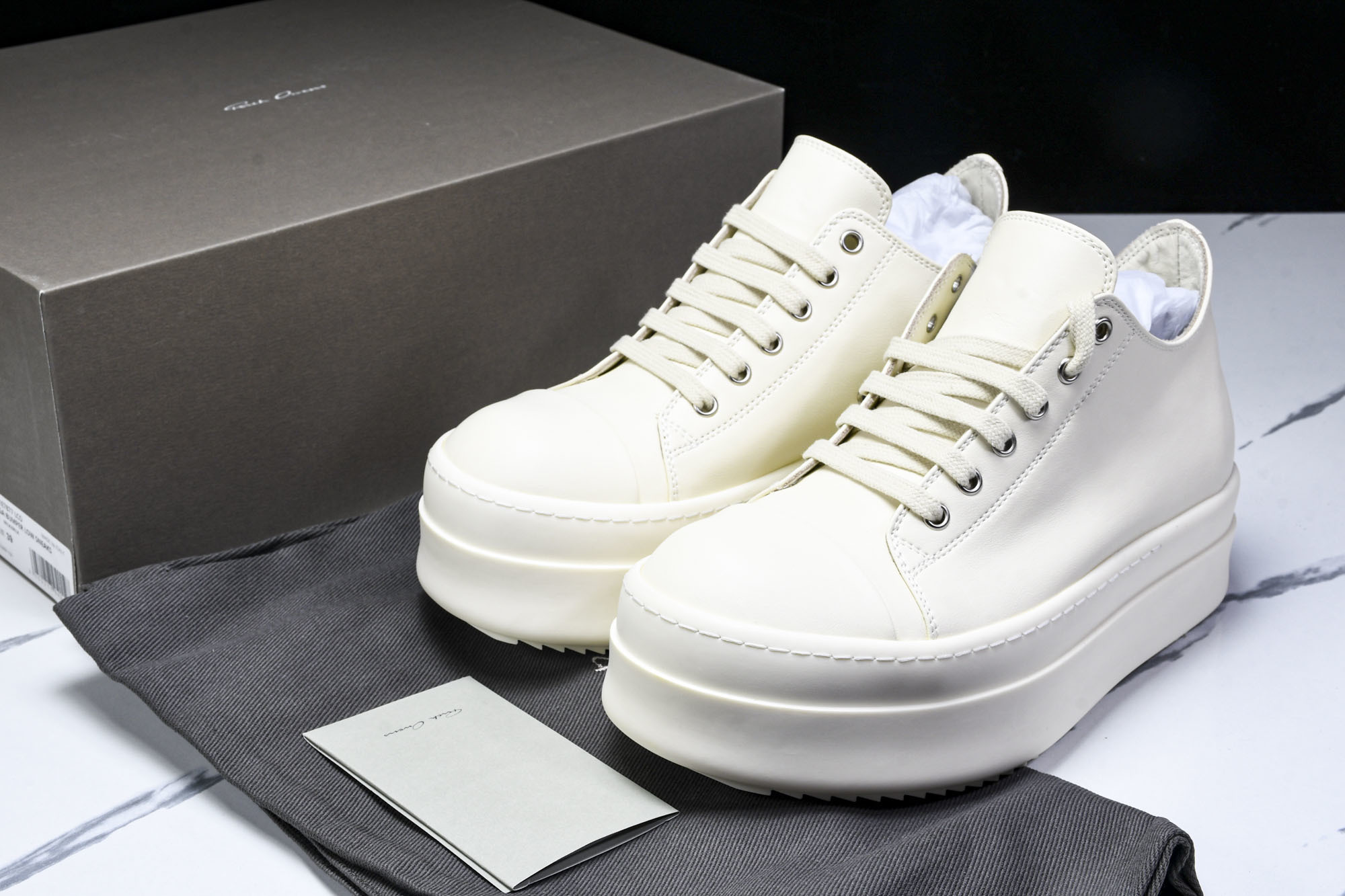 纯原莞产 Rick Owens DRKSHDW 厚底 奶白色 DS01D1832NDK-2111#YZ0