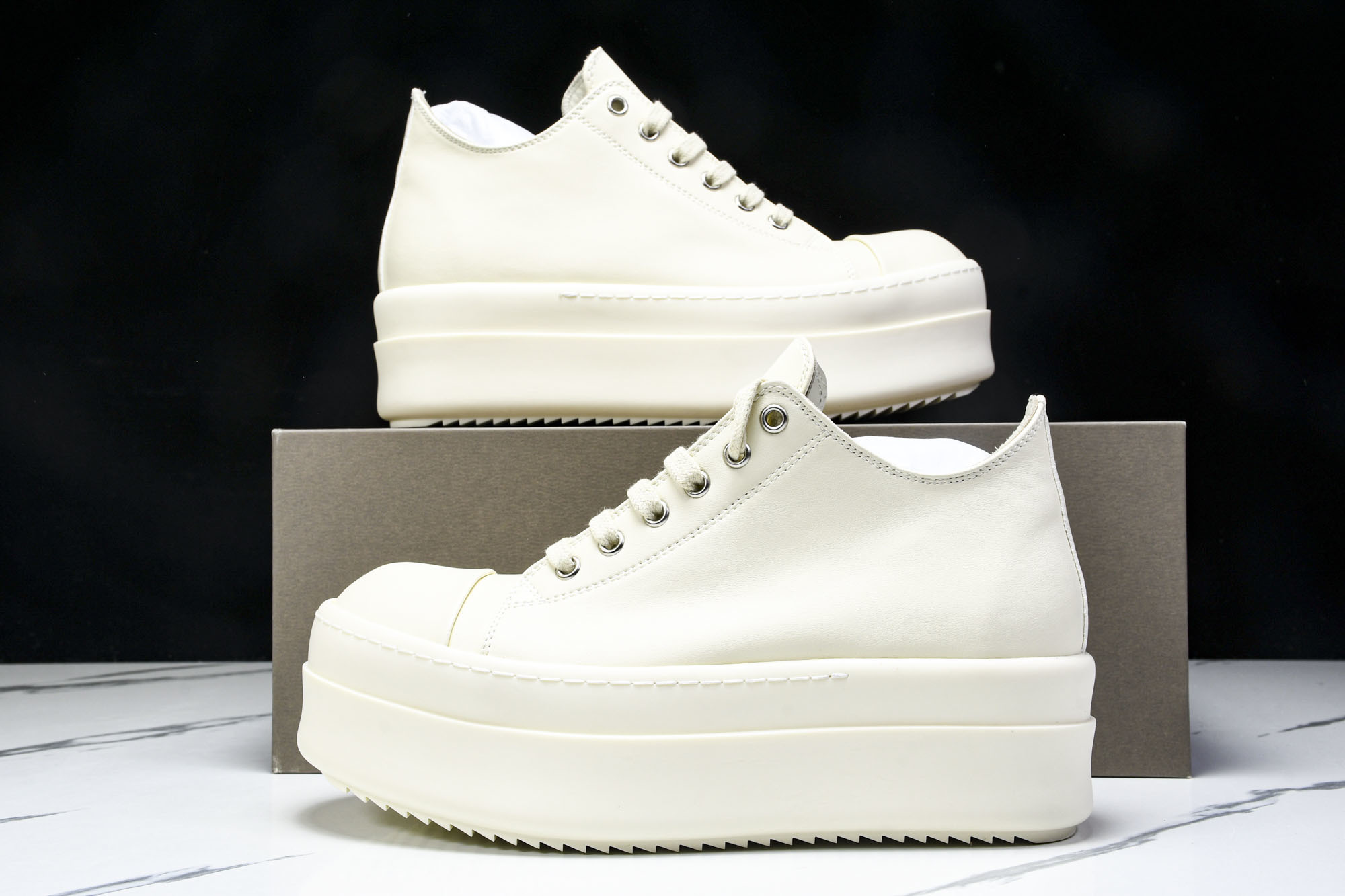 纯原莞产 Rick Owens DRKSHDW 厚底 奶白色 DS01D1832NDK-2111#YZ0