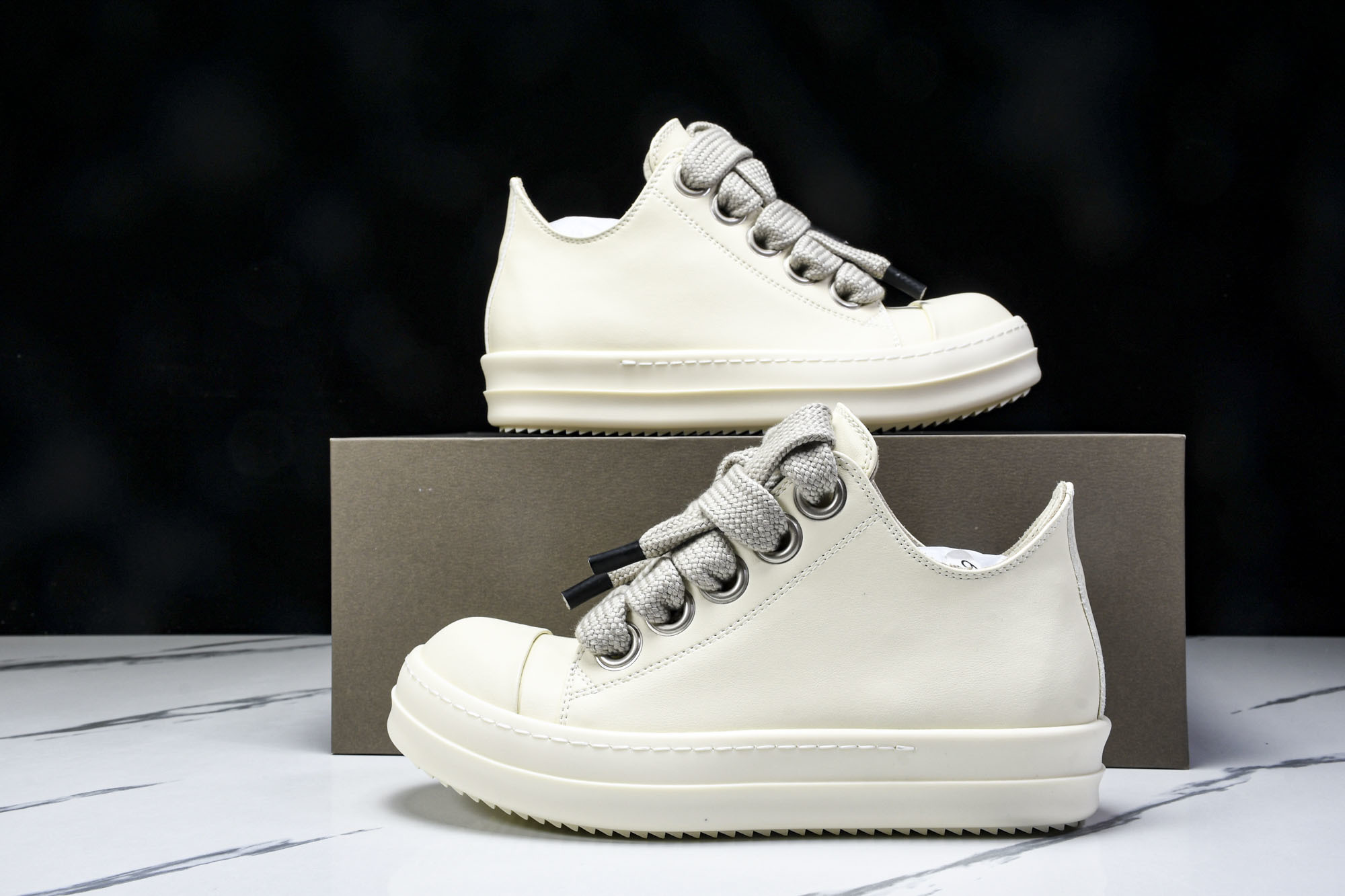 纯原莞产 Rick Owens DRKSHDW 厚底 奶白色 DS01D1832NDK-2111_CM_