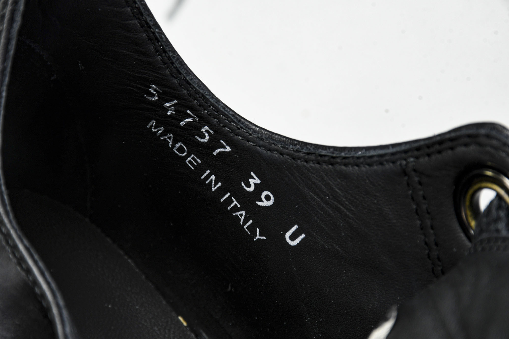 纯原莞产 RICK OWENS RO 黑皮 宽鞋带#YZ021-136 37 38 39 40 41 4