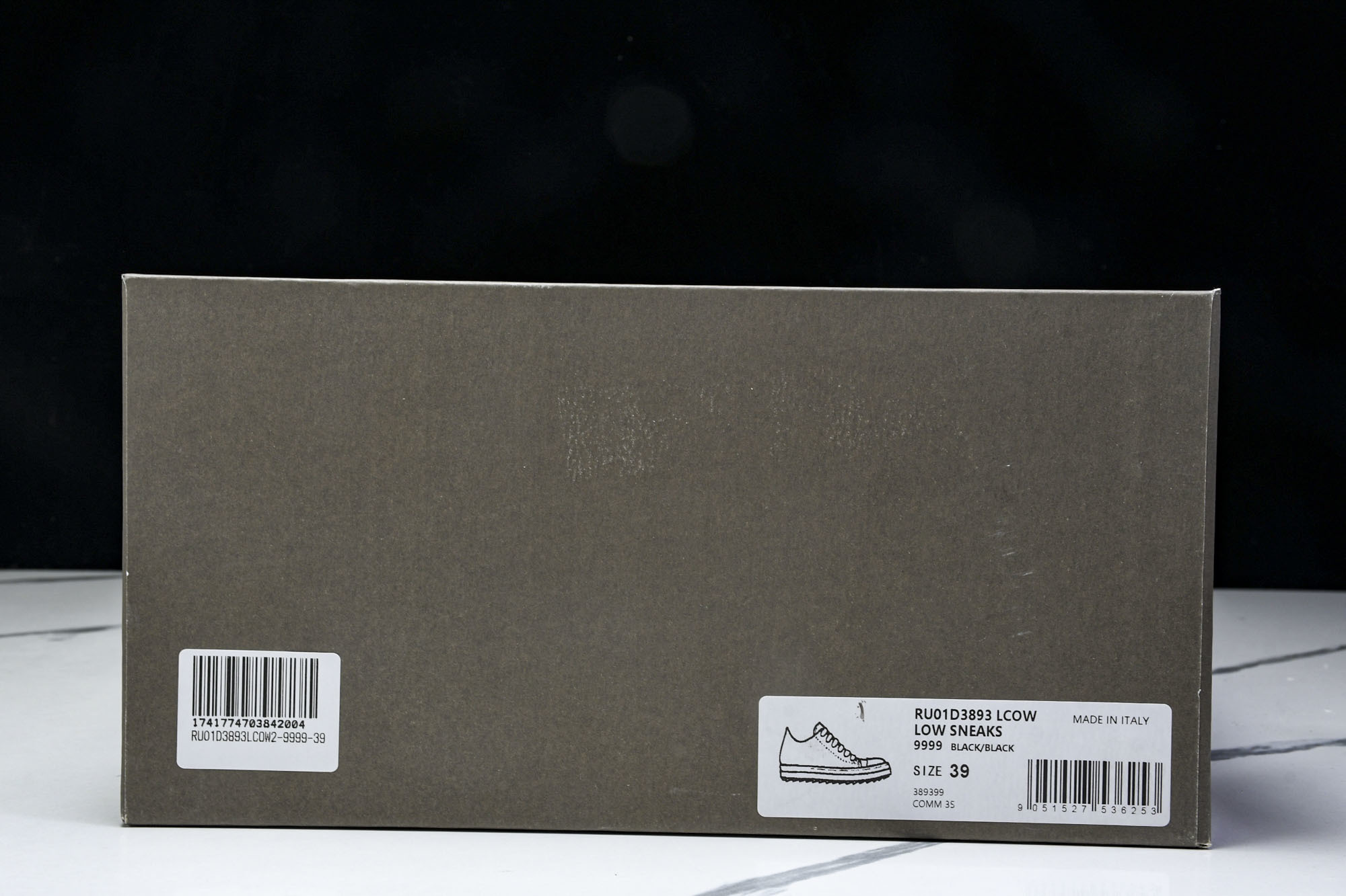 纯原莞产 RICK OWENS RO 黑皮 宽鞋带#YZ021-136 37 38 39 40 41 4