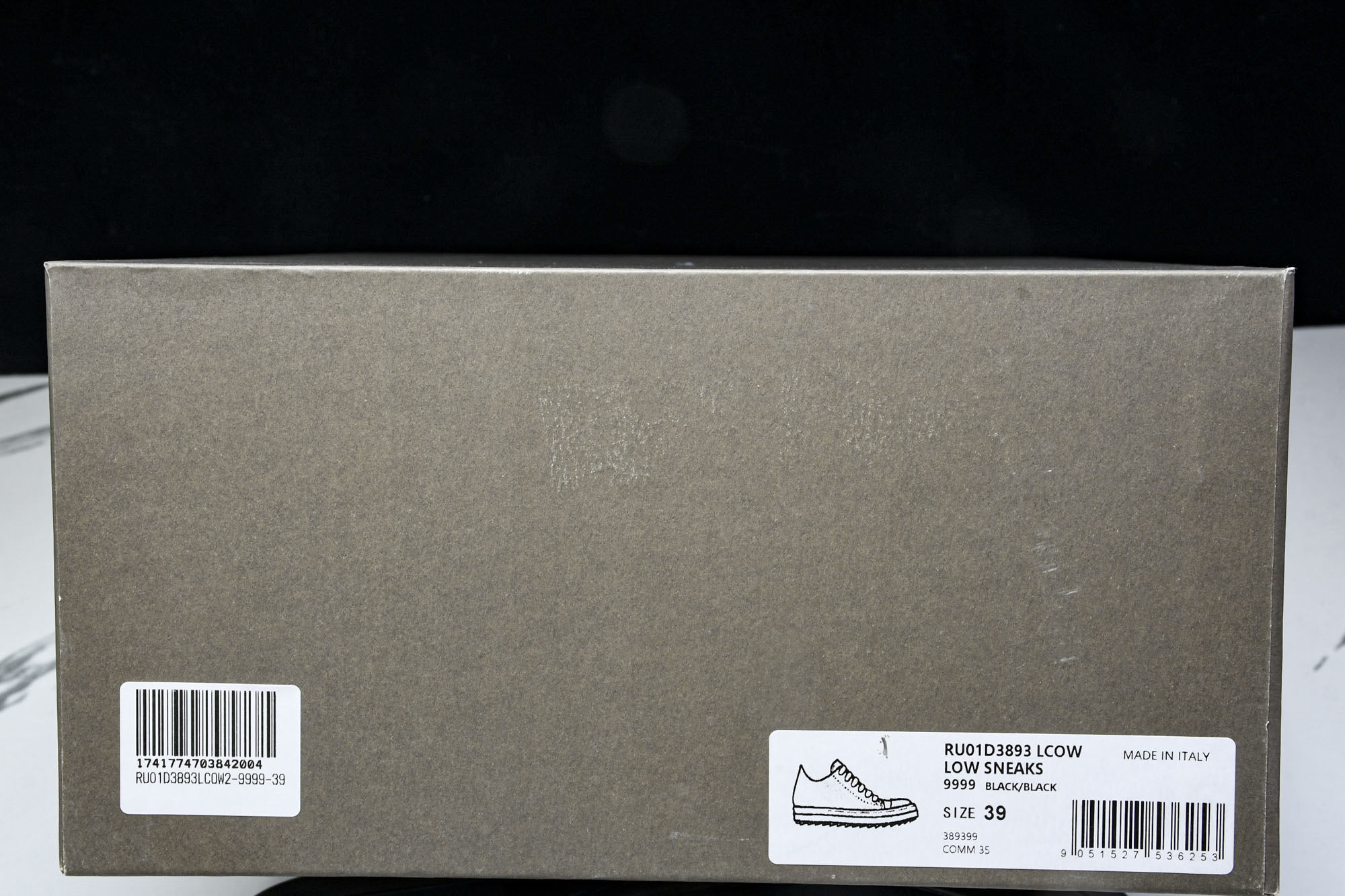 纯原莞产 RICK OWENS RO 黑皮 宽鞋带#YZ021-136 37 38 39 40 41 4