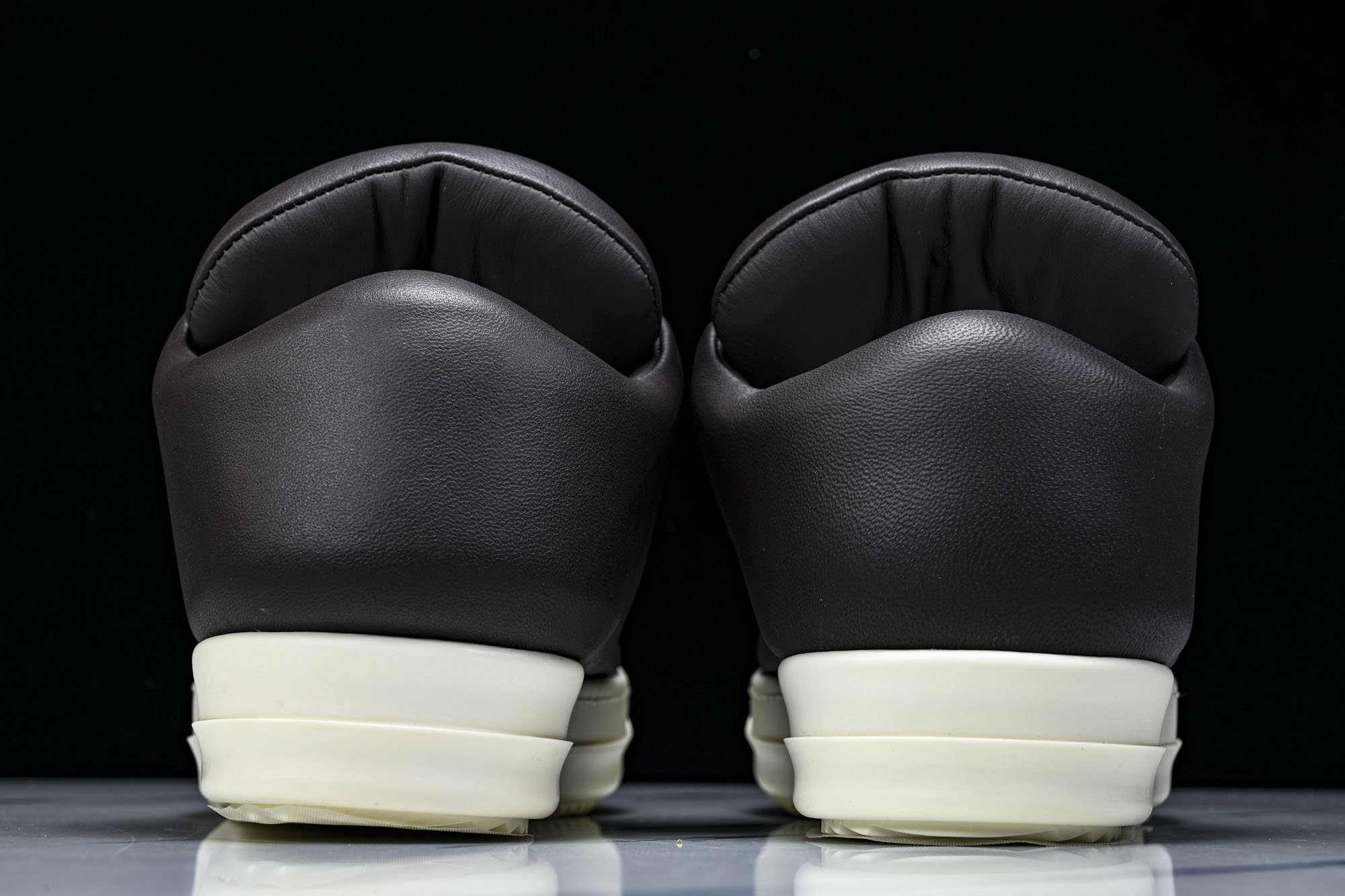 纯原莞产 RICK OWENS 男女士 羊皮棕色面包鞋奶白系带低帮运动鞋RU02C7893 LLPW2#