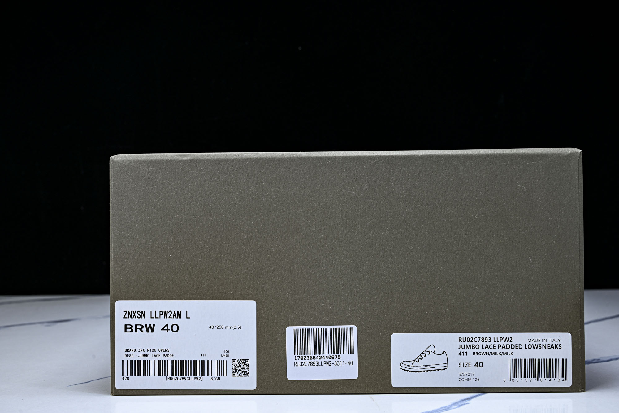 纯原莞产 RICK OWENS 男女士 羊皮棕色面包鞋奶白系带低帮运动鞋RU02C7893 LLPW2#