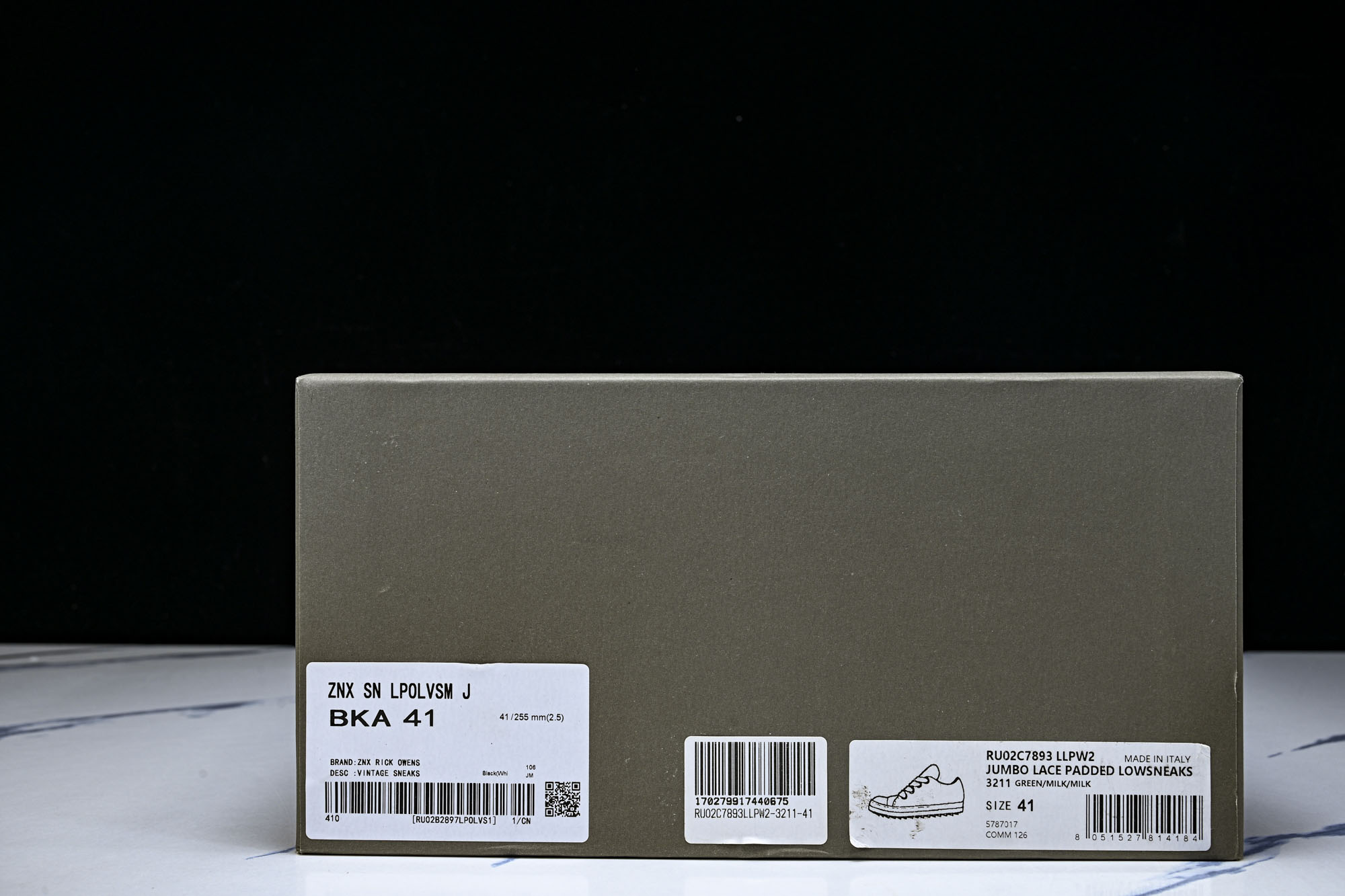 纯原莞产 RICK OWENS 男女士 羊皮浅绿面包鞋奶白系带低帮运动鞋RU02C7893 LLPW2#