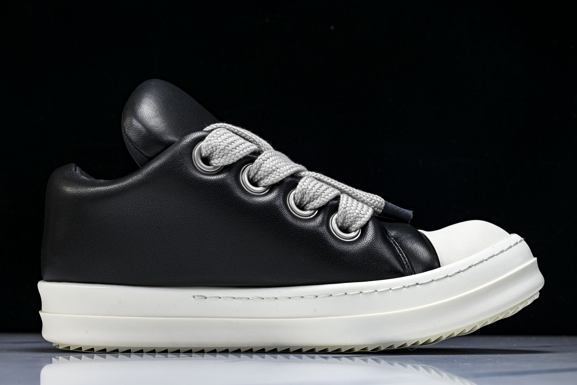纯原莞产 RICK OWENS 男女士 羊皮面包鞋奶白系带低帮运动鞋RU02C7893 LLPW2#YZ