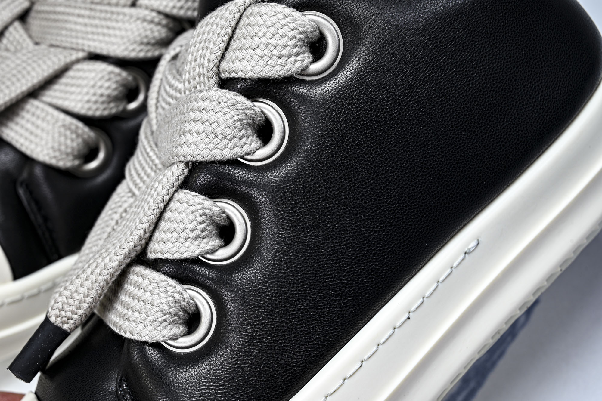 纯原莞产 RICK OWENS 男女士 羊皮面包鞋奶白系带低帮运动鞋RU02C7893 LLPW2#YZ