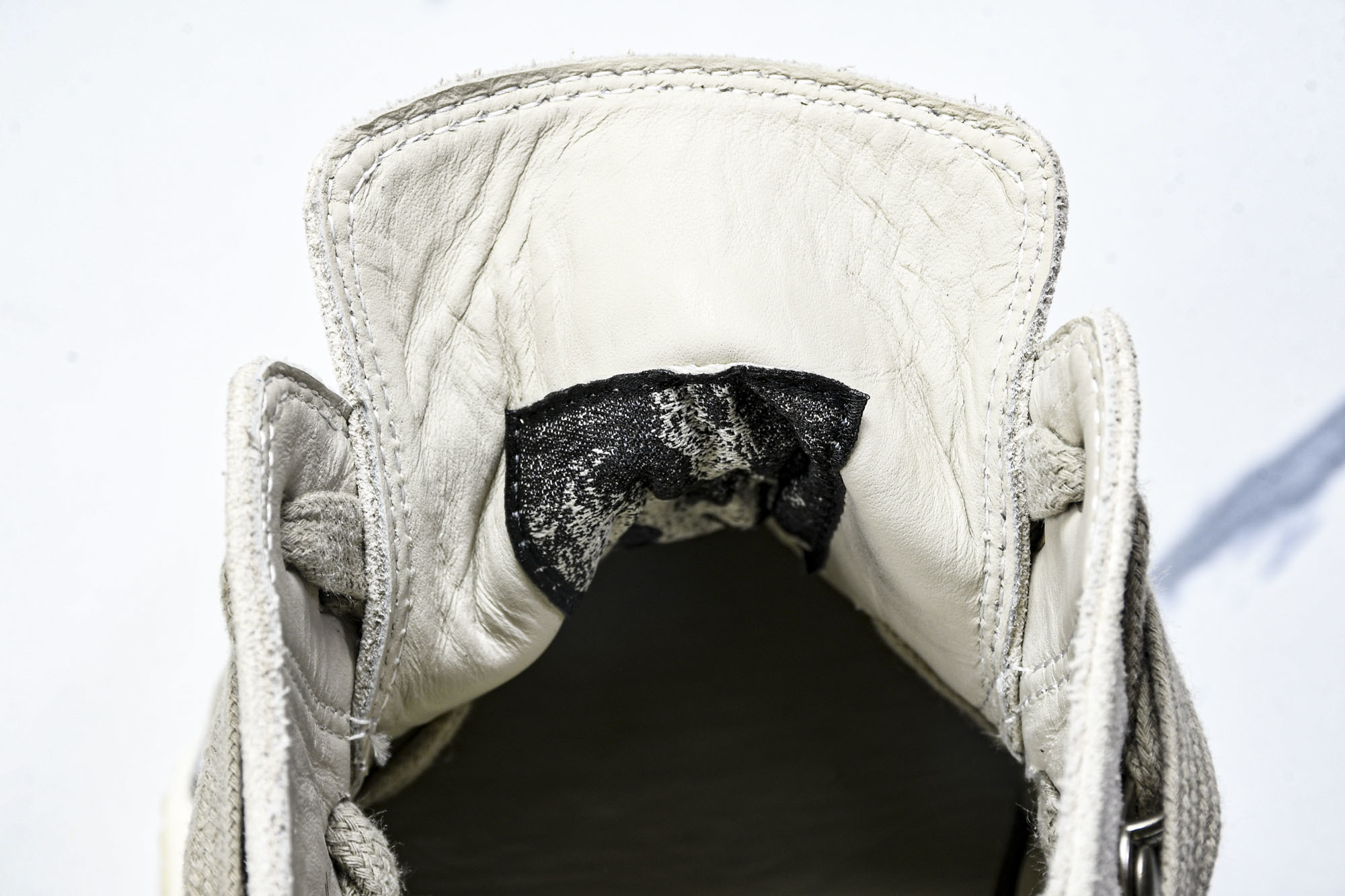 纯原莞产 RICK OWENS RO Megalace 小羊皮 圆头系带 低帮 板鞋  灰色#YZ021