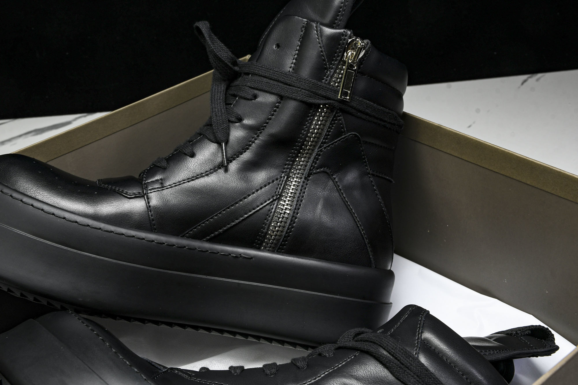 纯原莞产 RICK OWENS RO 厚底 全黑#YZ021-136 37 38 39 40 41 42