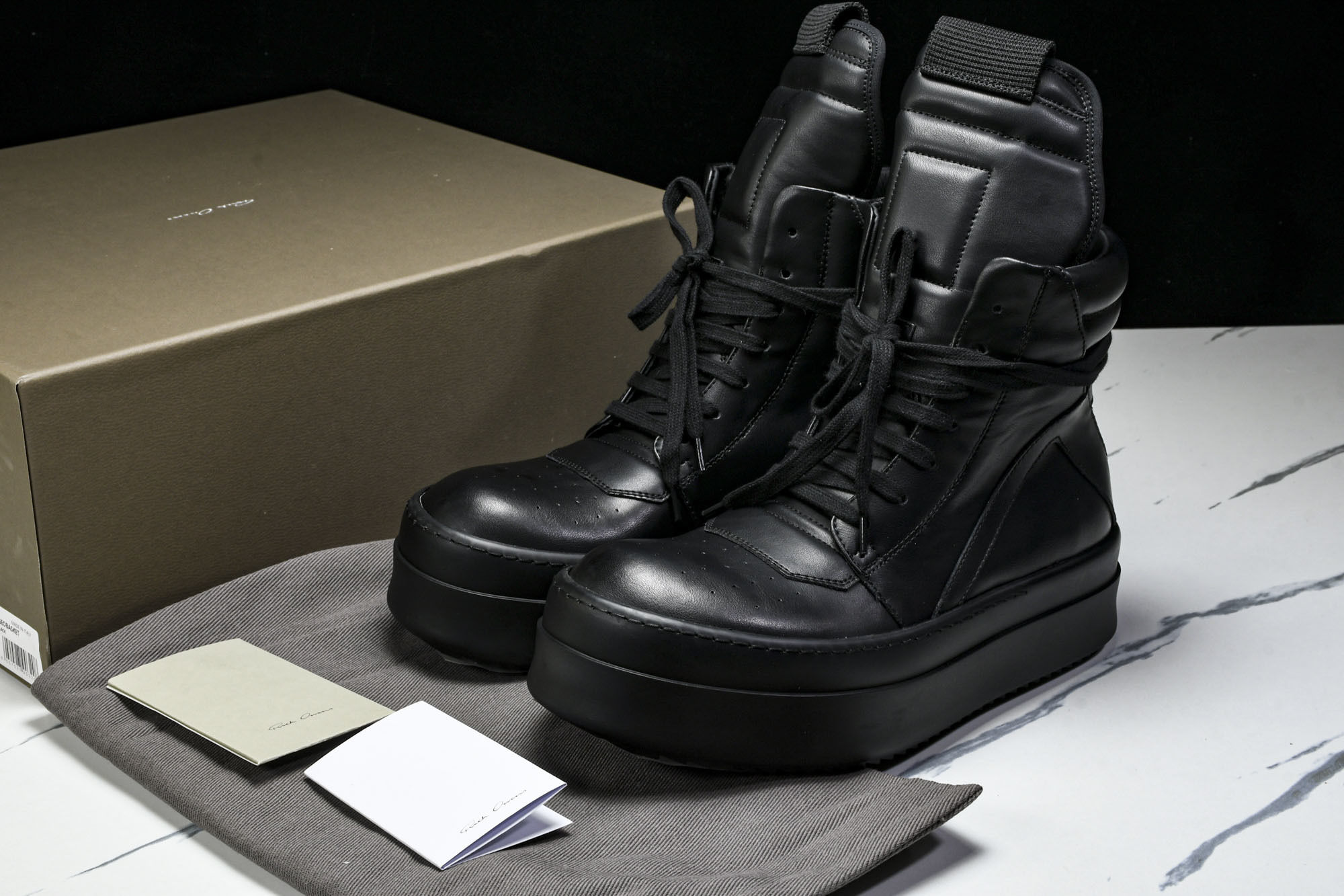 纯原莞产 RICK OWENS RO 厚底 全黑#YZ021-136 37 38 39 40 41 42