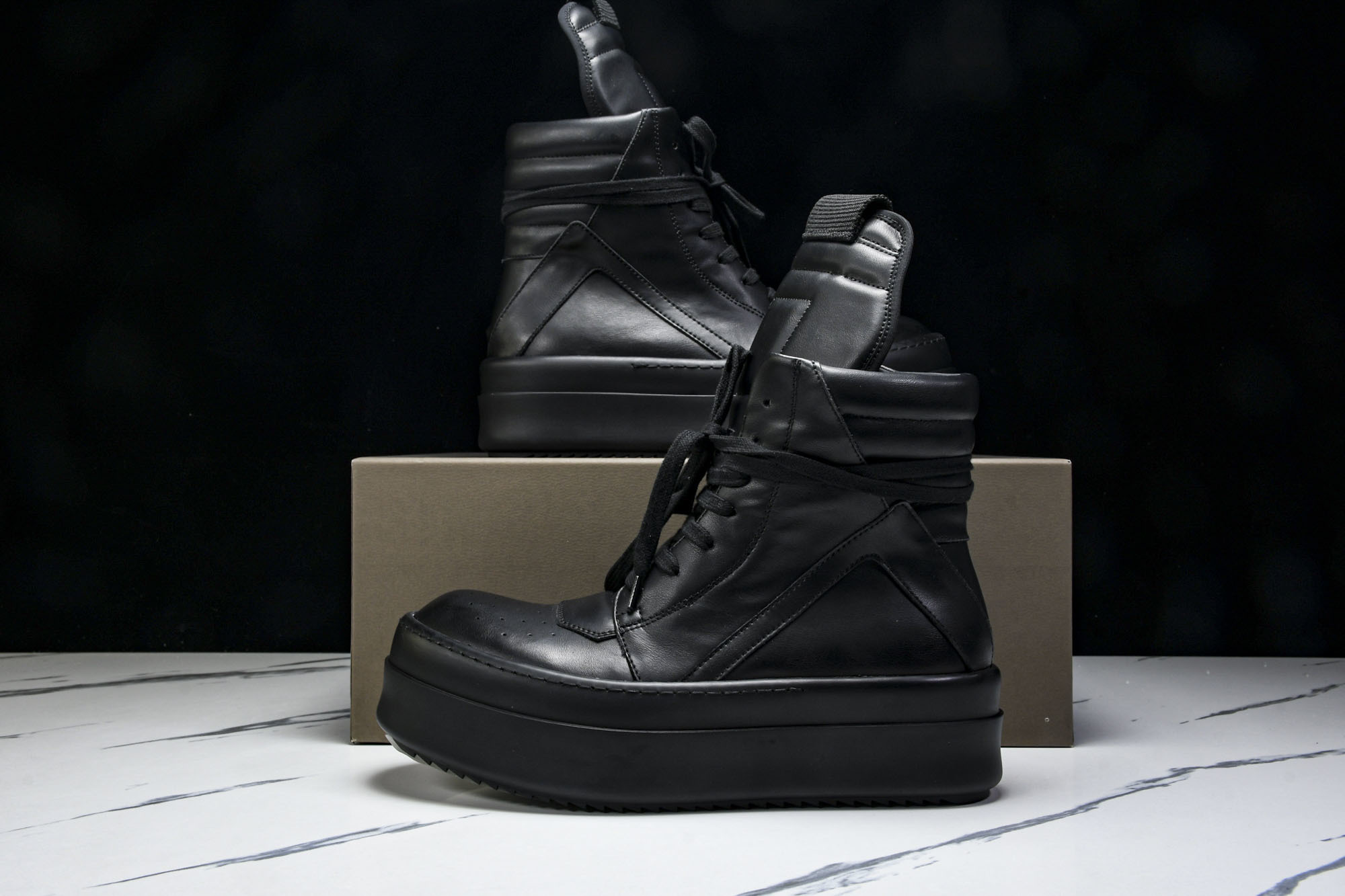 纯原莞产 RICK OWENS RO 厚底 全黑#YZ021-136 37 38 39 40 41 42
