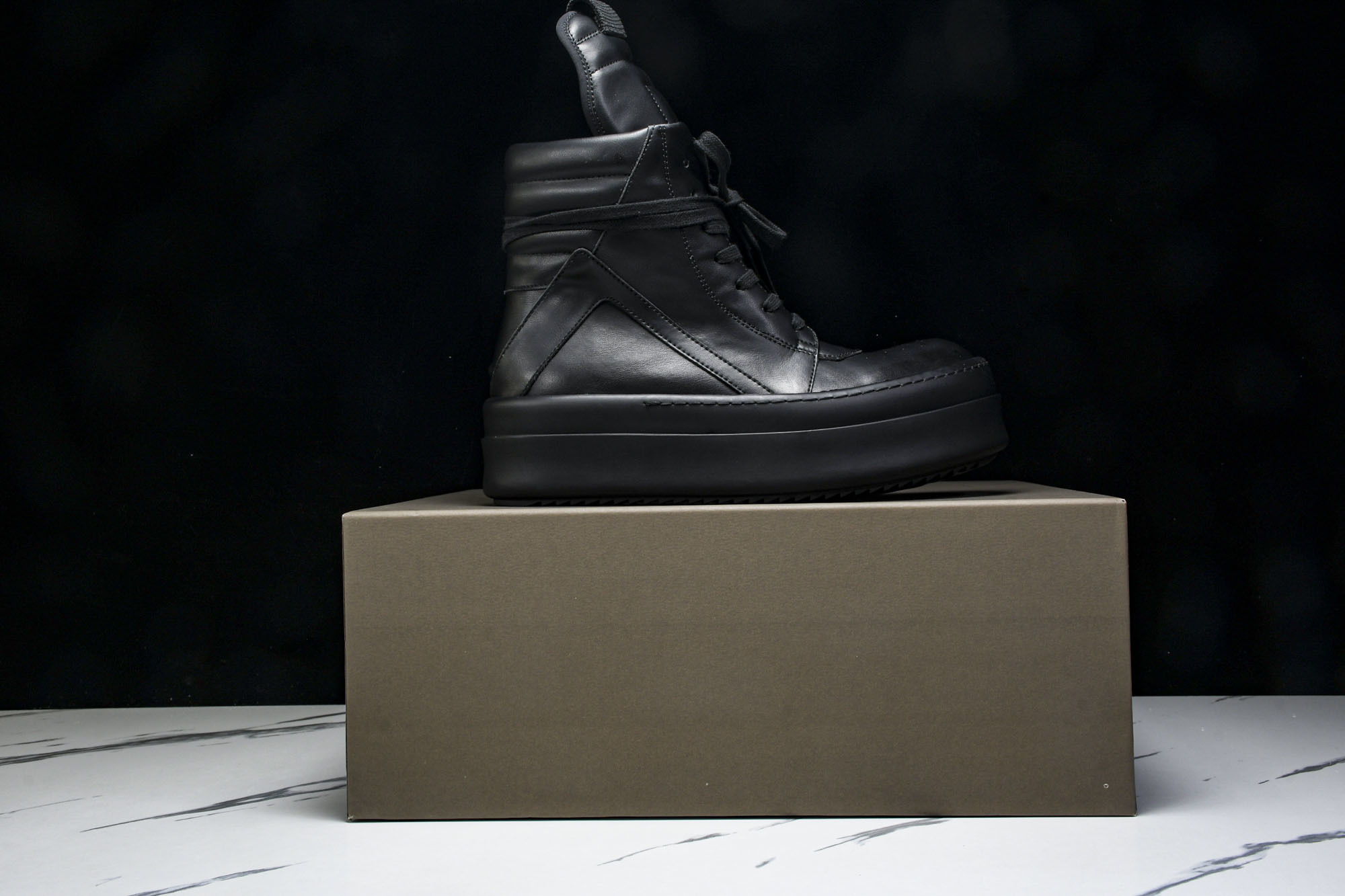 纯原莞产 RICK OWENS RO 厚底 全黑#YZ021-136 37 38 39 40 41 42