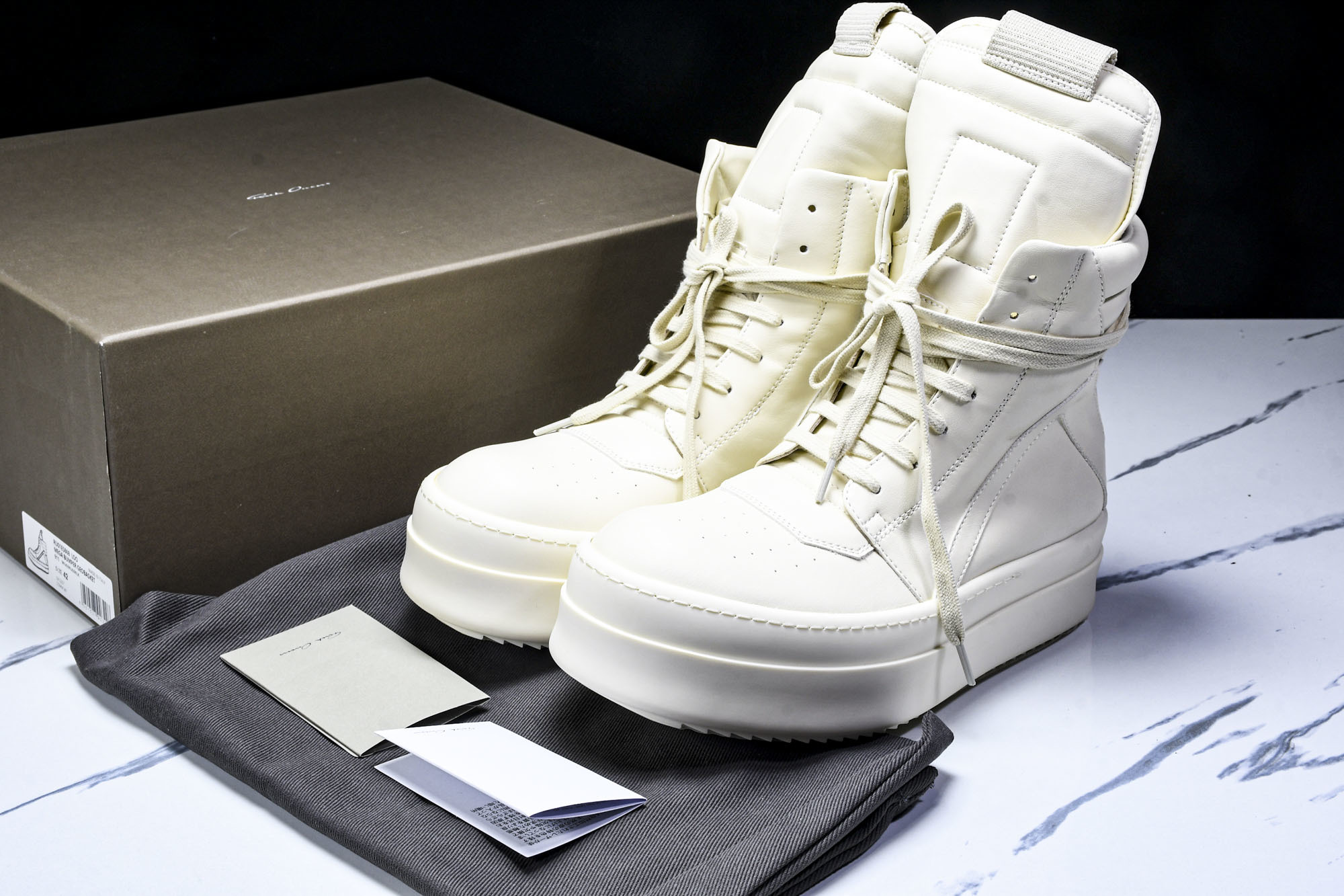 纯原莞产 RICK OWENS RO 厚底 米白色#YZ021-136 37 38 39 40 41 4