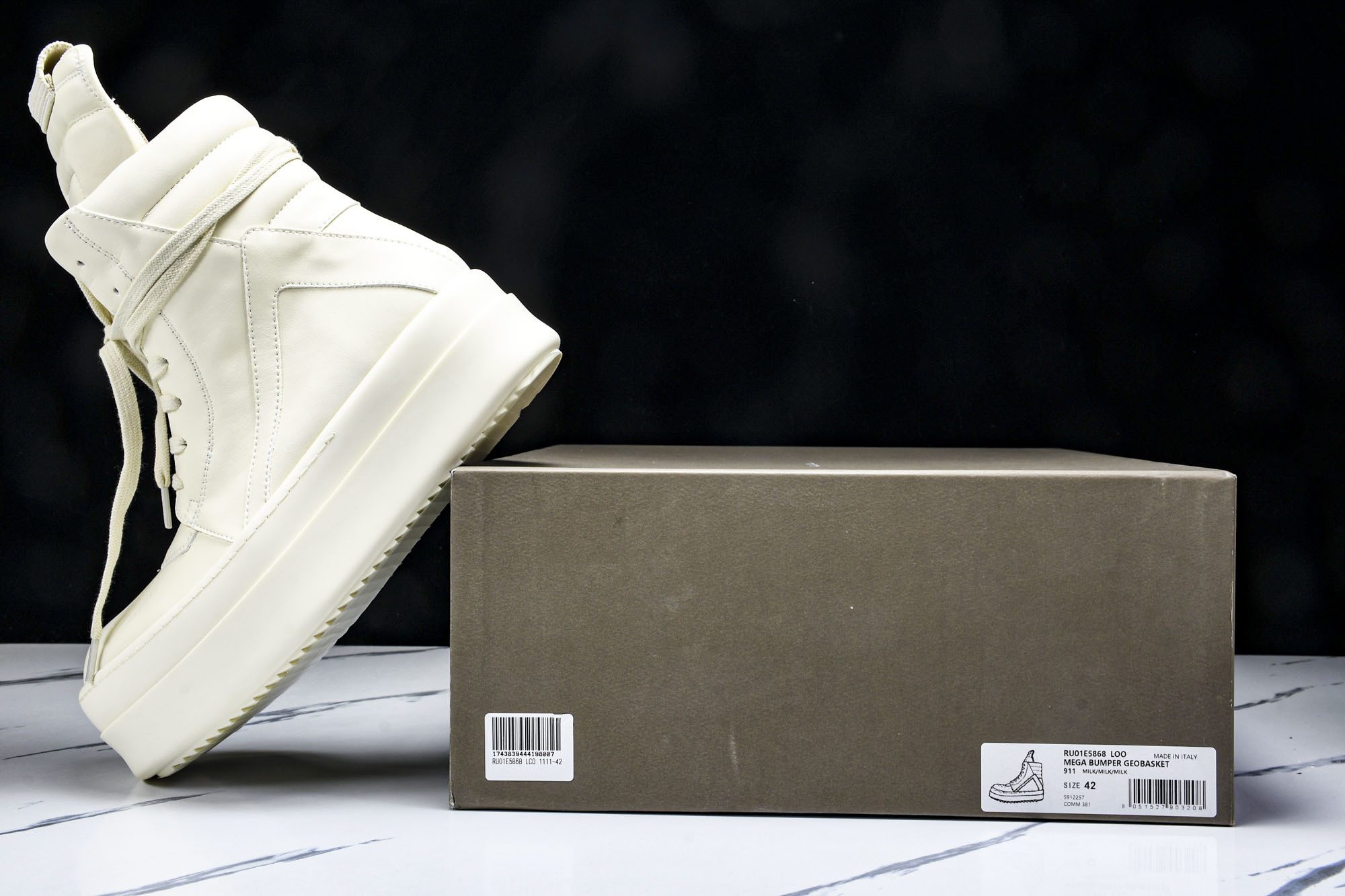 纯原莞产 RICK OWENS RO 厚底 米白色#YZ021-136 37 38 39 40 41 4