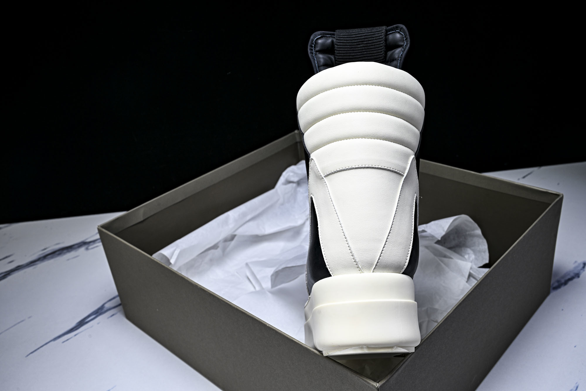 纯原莞产 RICK OWENS RO Geobasket 黑白厚底#YZ021-136 37 38 39