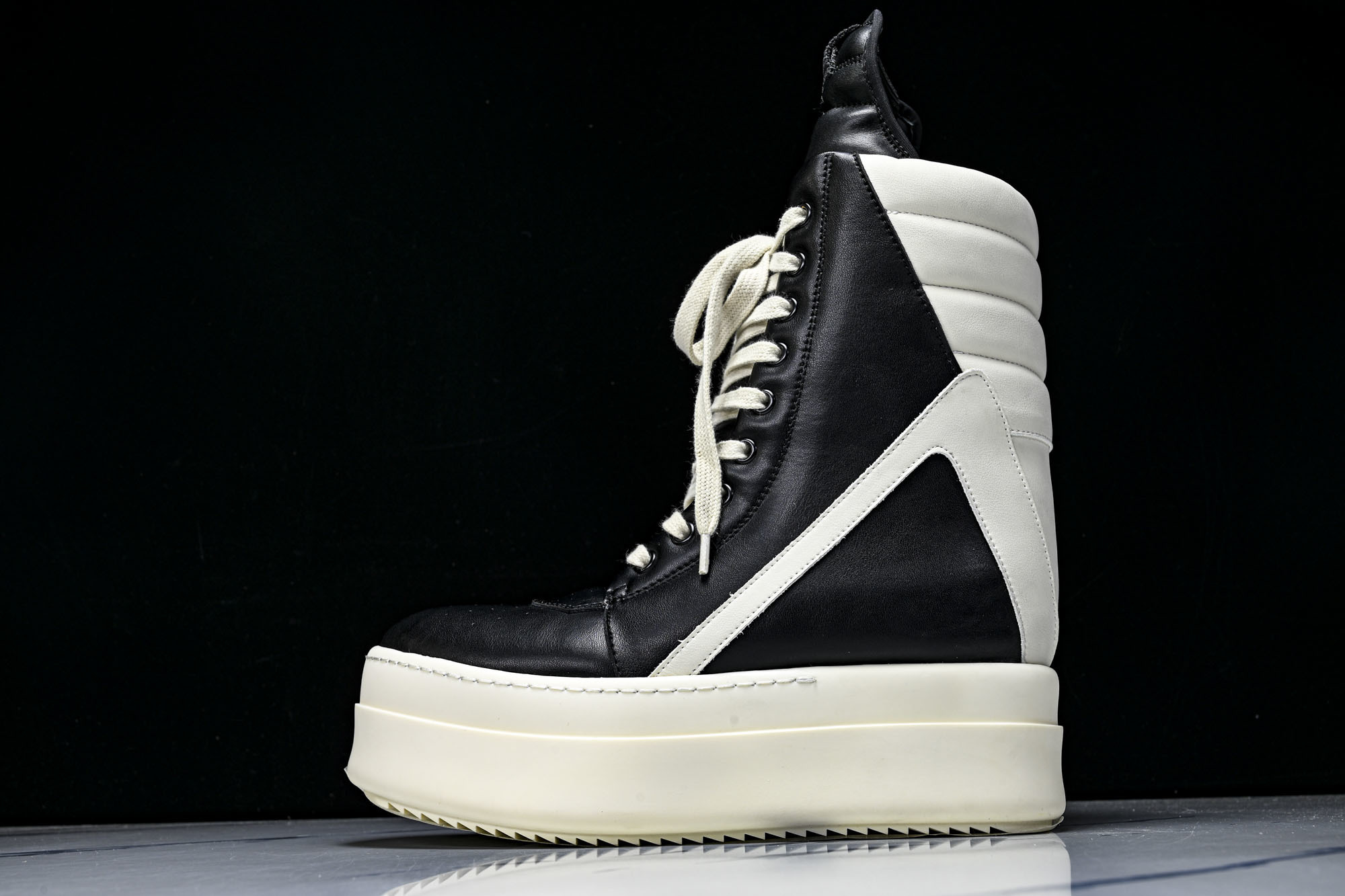 纯原莞产 RICK OWENS RO Geobasket 黑白厚底#YZ021-136 37 38 39