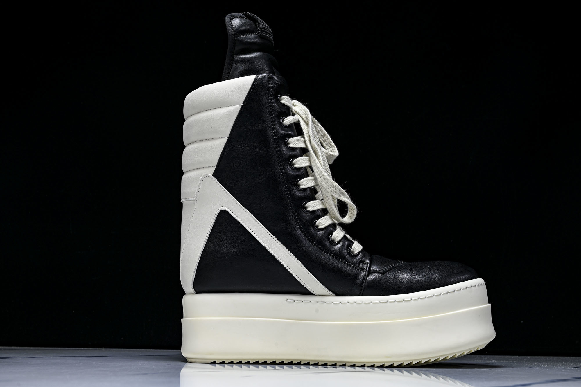 纯原莞产 RICK OWENS RO Geobasket 黑白厚底#YZ021-136 37 38 39