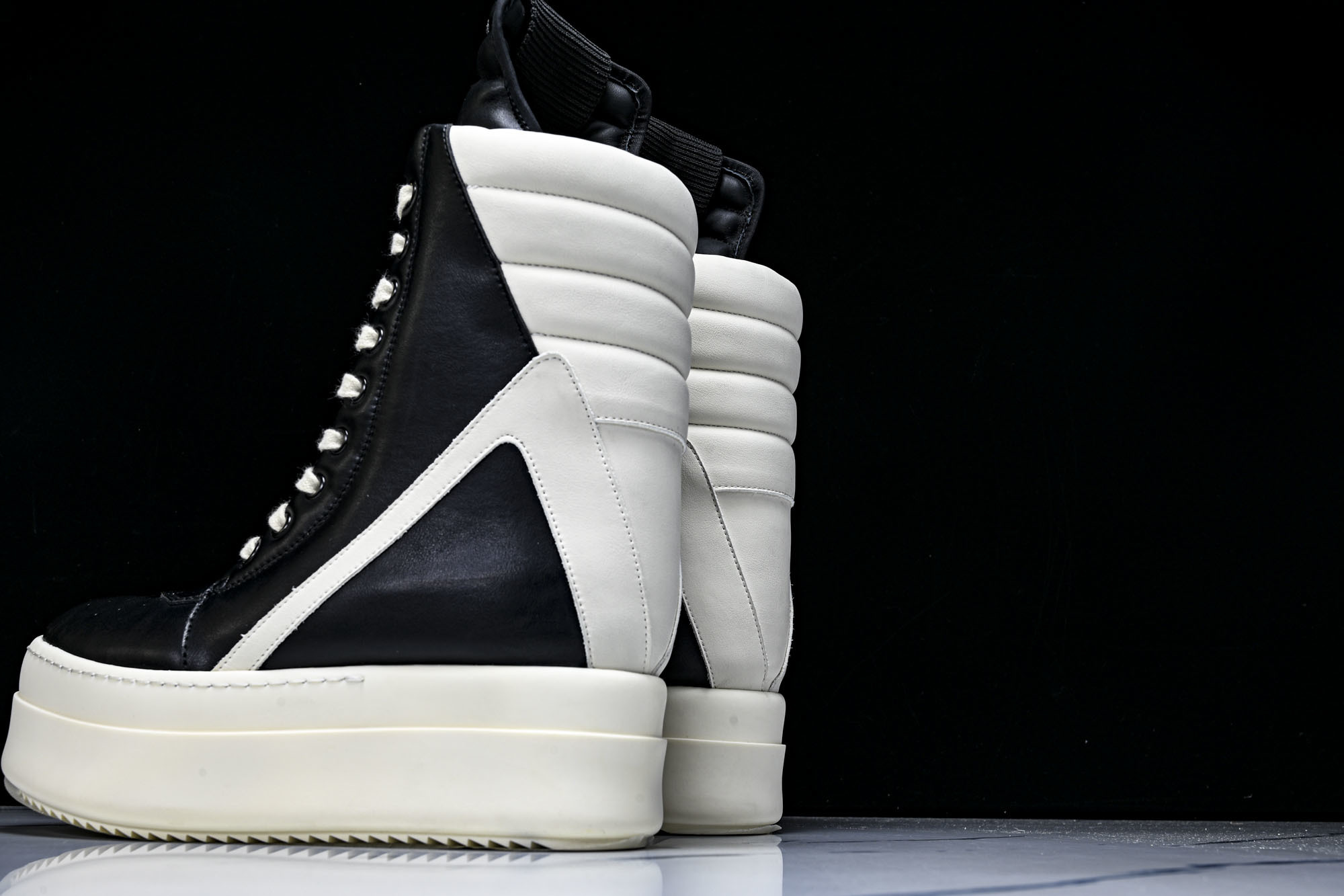纯原莞产 RICK OWENS RO Geobasket 黑白厚底#YZ021-136 37 38 39