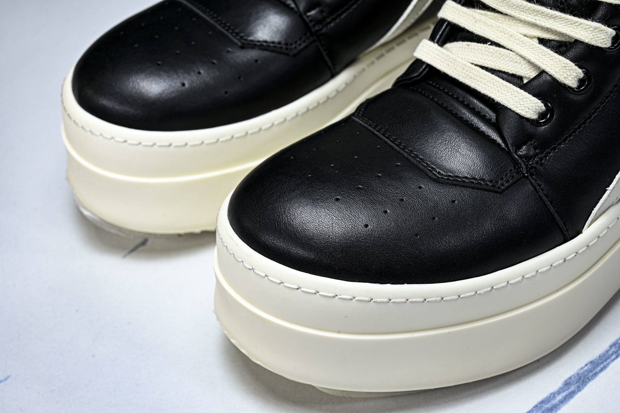 纯原莞产 RICK OWENS RO Geobasket 黑白厚底#YZ021-136 37 38 39