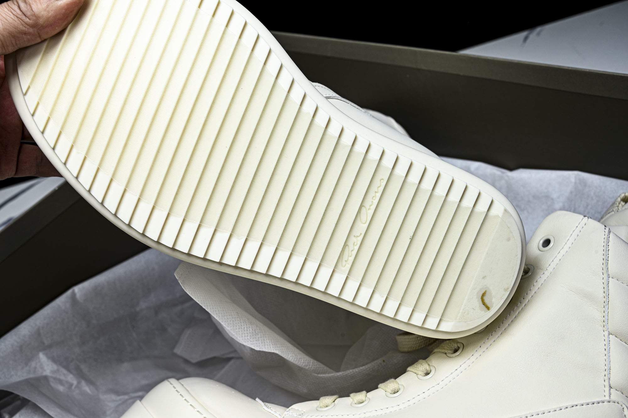 纯原莞产 RICK OWENS RO Mega Geobask 白色厚底#YZ021-136 37 38