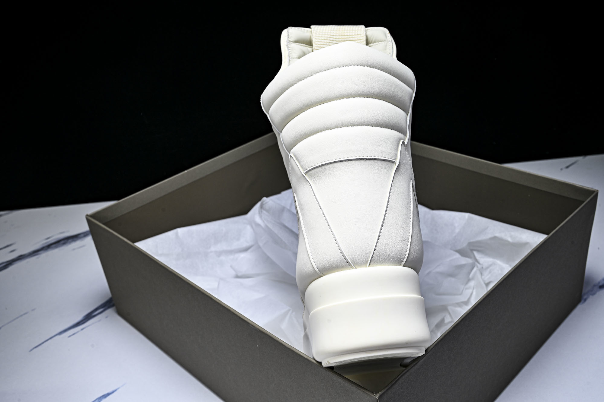纯原莞产 RICK OWENS RO Mega Geobask 白色厚底#YZ021-136 37 38