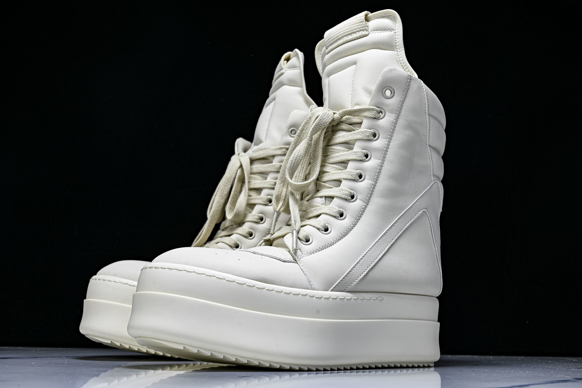 纯原莞产 RICK OWENS RO Mega Geobask 白色厚底#YZ021-136 37 38