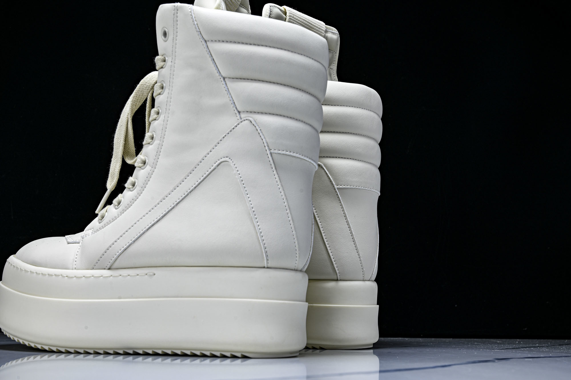 纯原莞产 RICK OWENS RO Mega Geobask 白色厚底#YZ021-136 37 38