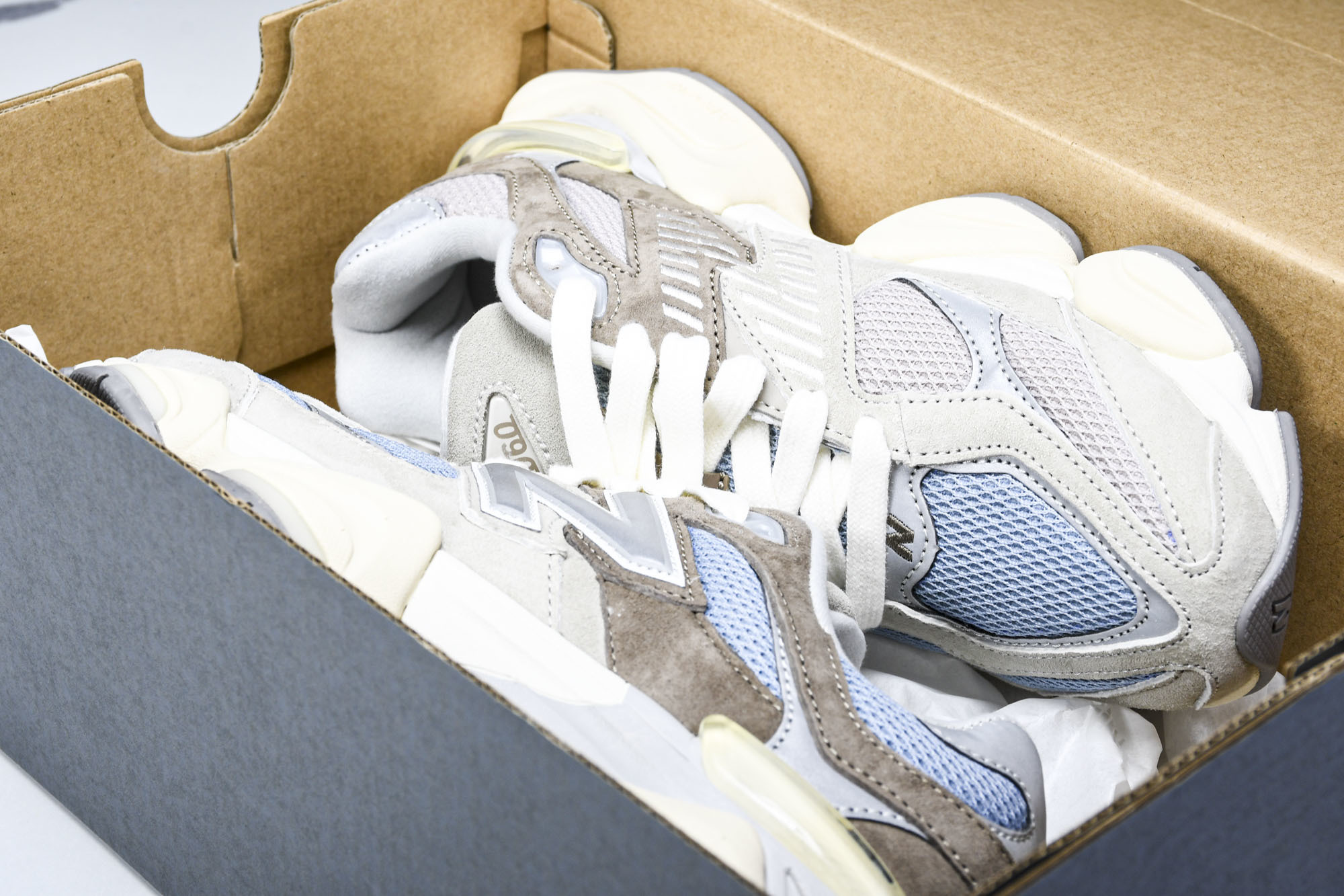 纯原 Joe Freshgoods x New Balance NB9060 复古休闲运动慢跑鞋 棕蓝色