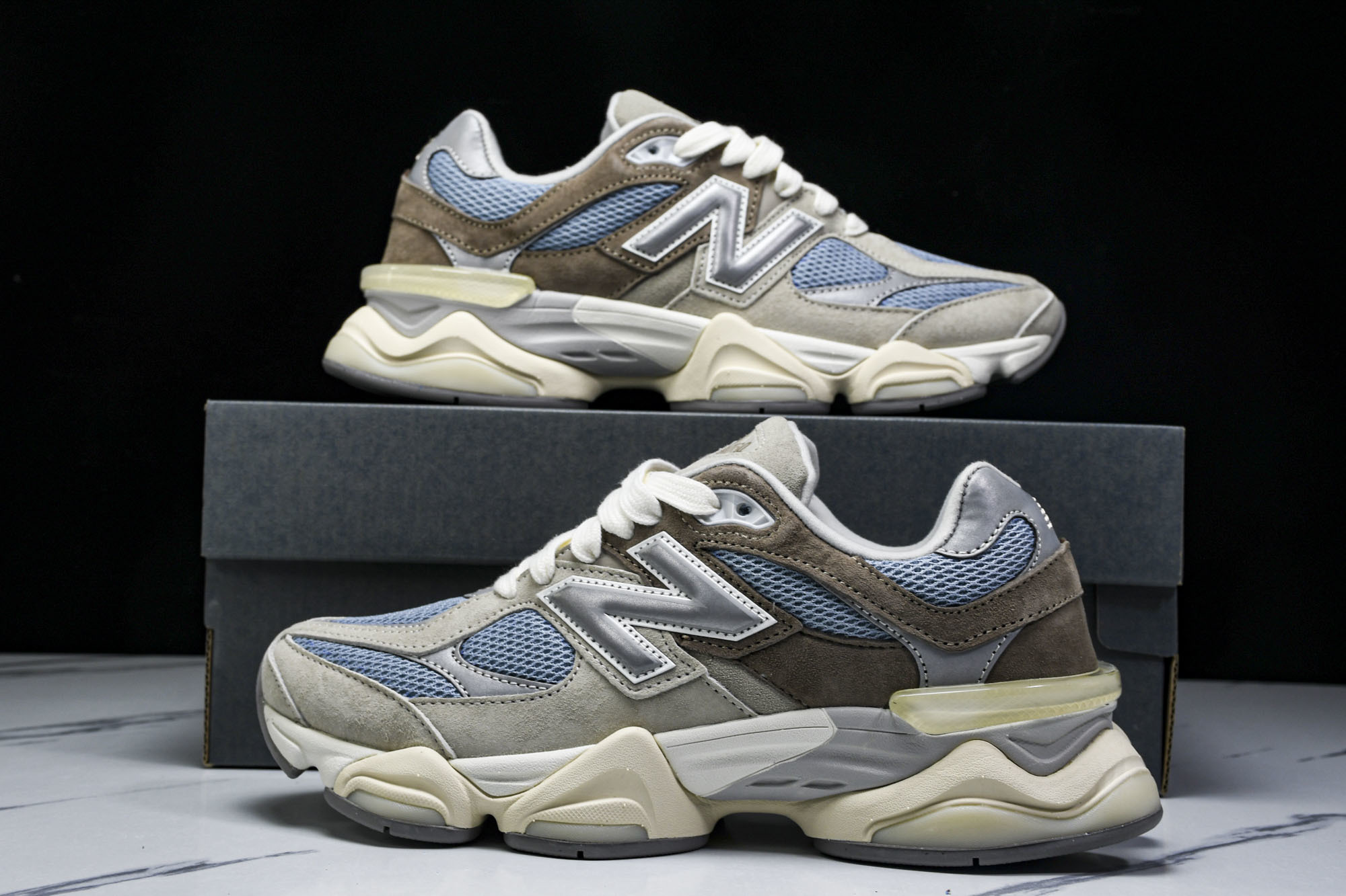 纯原 Joe Freshgoods x New Balance NB9060 复古休闲运动慢跑鞋 棕蓝色