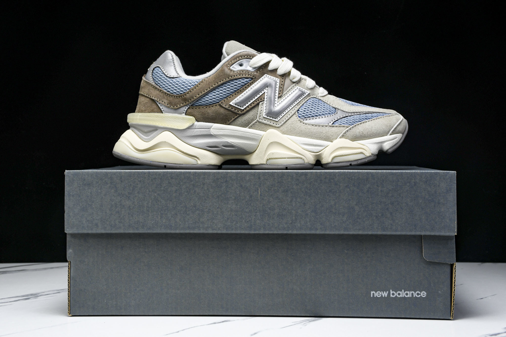 纯原 Joe Freshgoods x New Balance NB9060 复古休闲运动慢跑鞋 棕蓝色