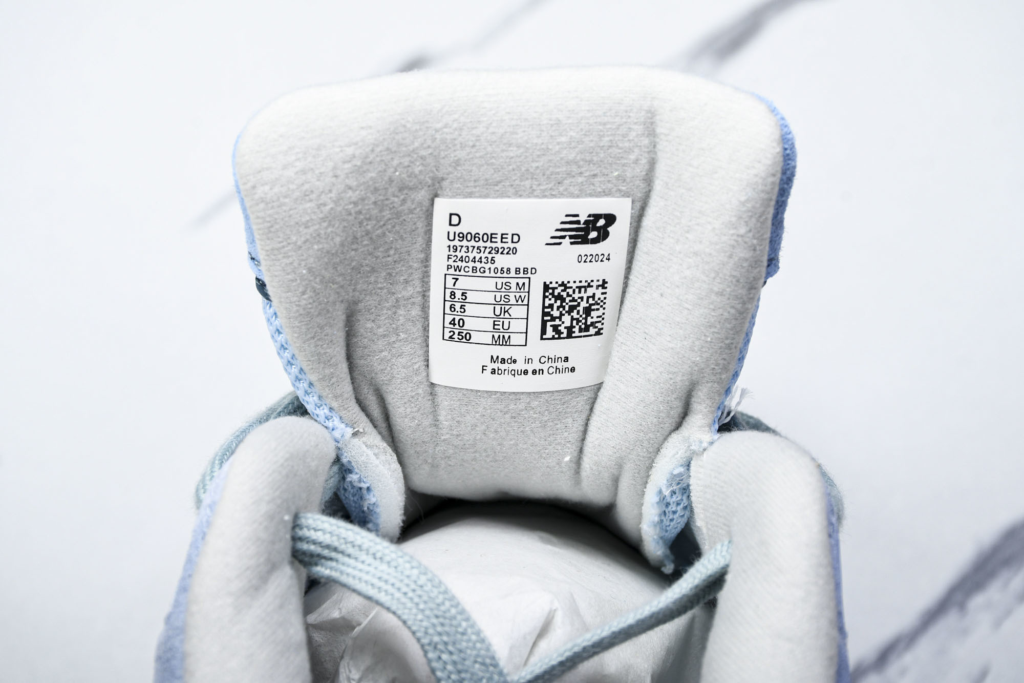 纯原 Joe Freshgoods x New Balance NB9060 复古休闲运动慢跑鞋 玉蓝色