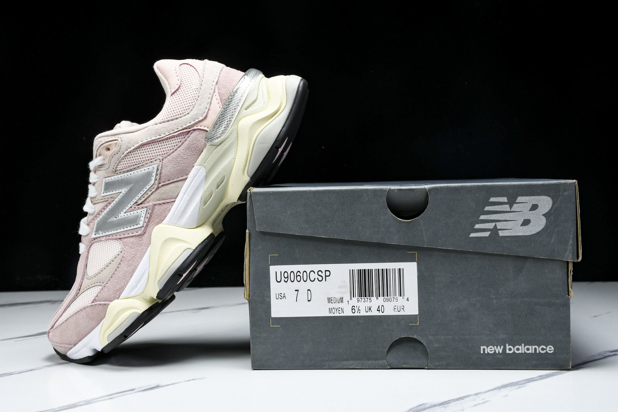 纯原 Joe Freshgoods x New Balance NB9060 复古休闲运动慢跑鞋 米白粉