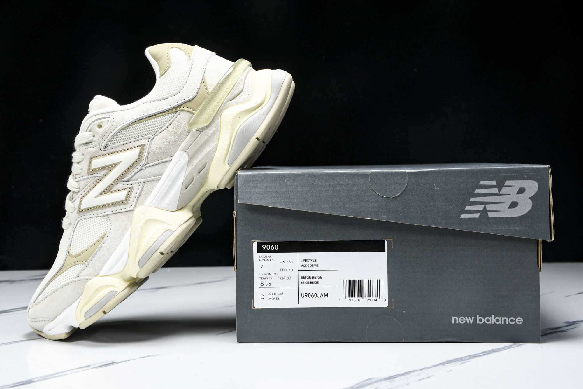 纯原 Joe Freshgoods x New Balance NB9060 复古休闲运动慢跑鞋 米色 