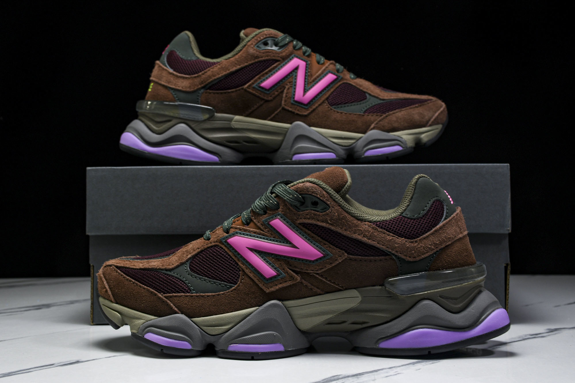 纯原 Joe Freshgoods x New Balance NB9060 复古休闲运动慢跑鞋 酒红色
