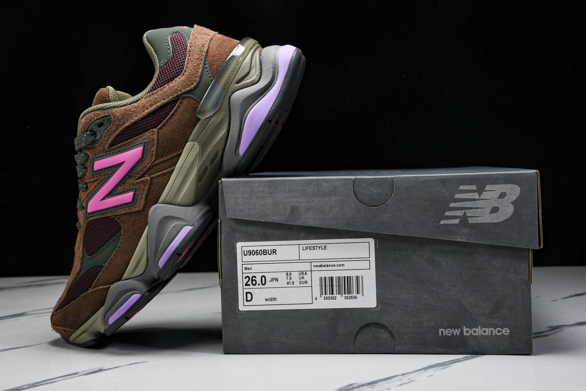 纯原 Joe Freshgoods x New Balance NB9060 复古休闲运动慢跑鞋 酒红色