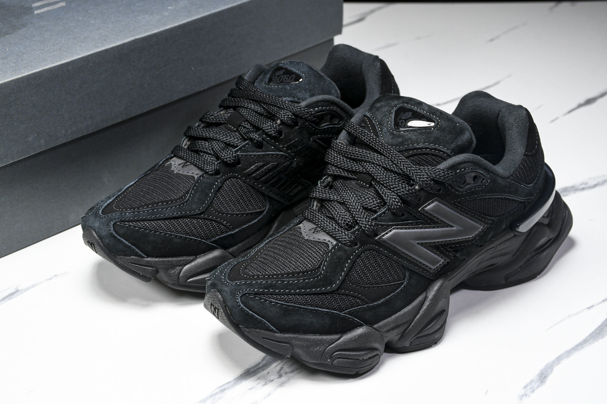 纯原 Joe Freshgoods x New Balance NB9060 复古休闲运动慢跑鞋 黑白线