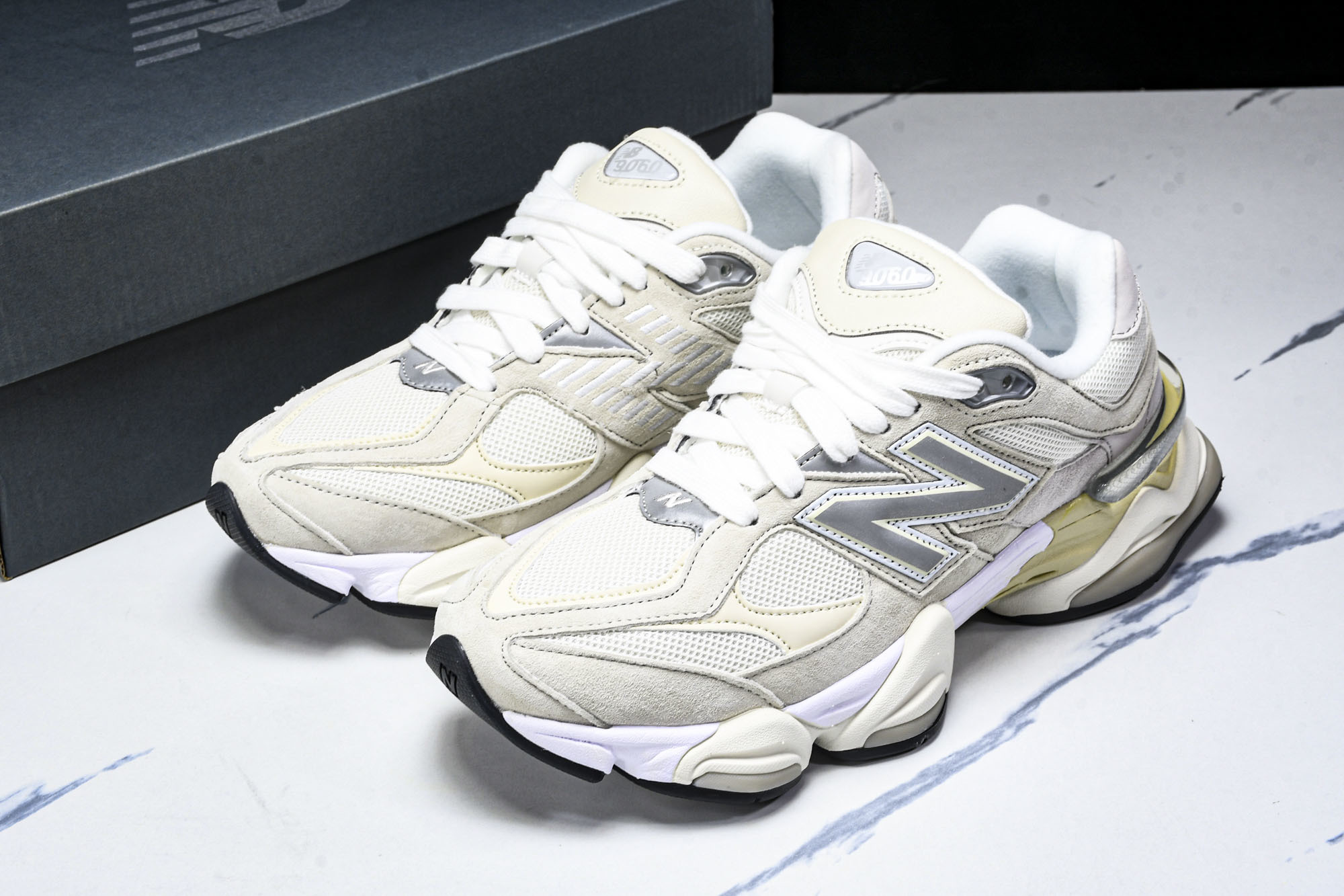 纯原 New Balance NB9060 复古休闲运动慢跑鞋 U9060WHT#YZ004#原档案3D