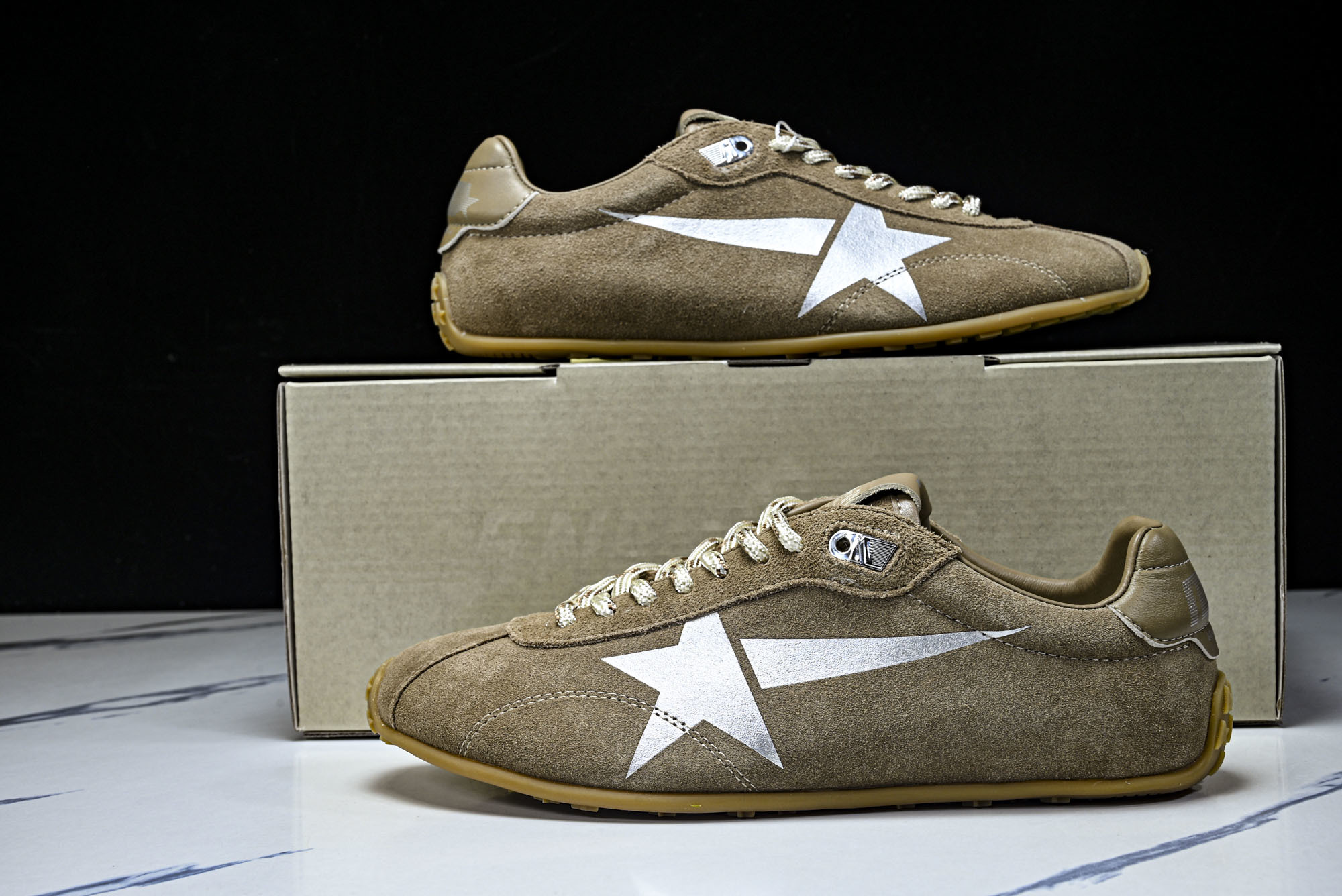 Golden Goose 25周年限定款三色系带平底低帮德训板鞋2025新款星星做旧小脏鞋女_CM_1#