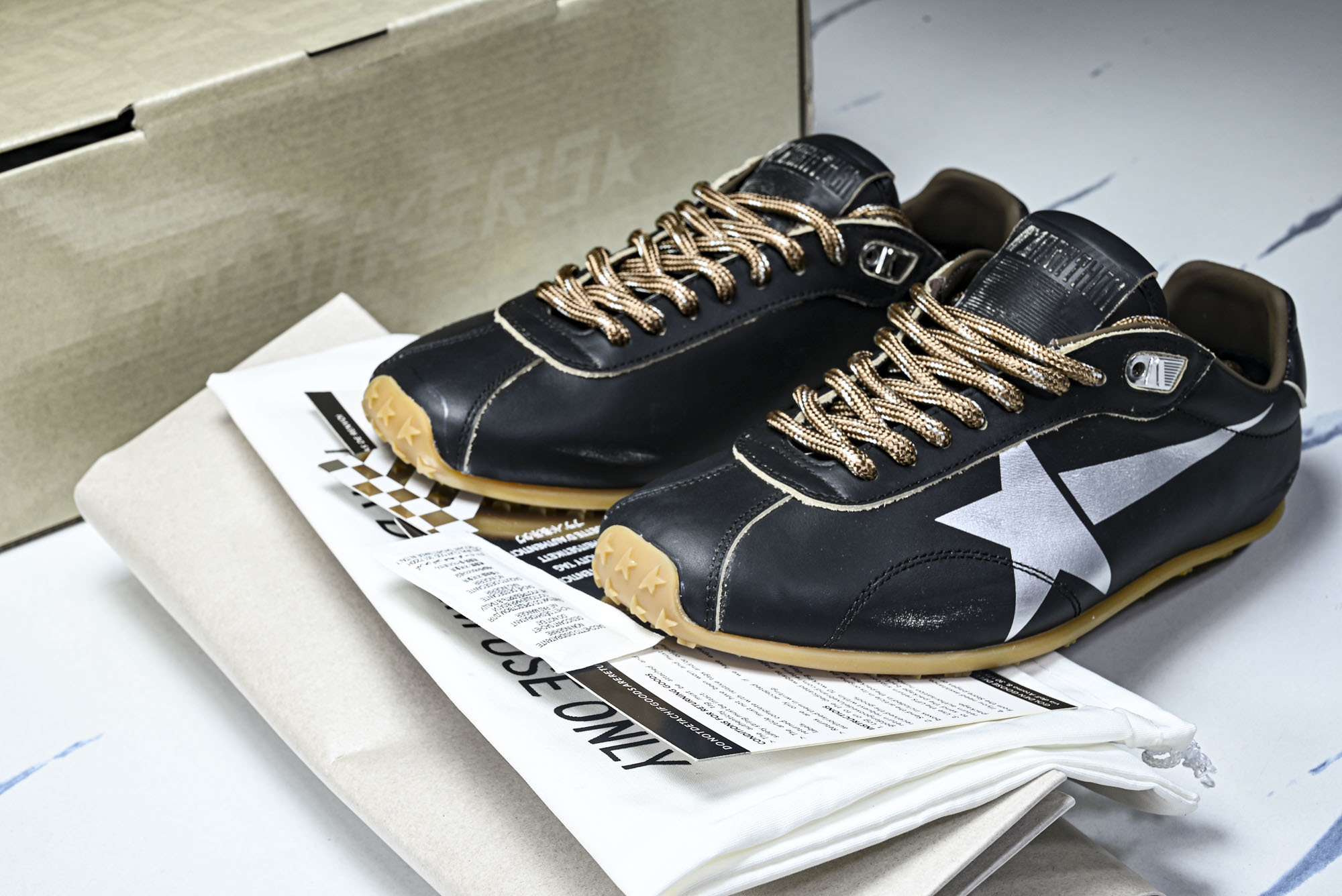 Golden Goose 25周年限定款三色系带平底低帮德训板鞋2025新款星星做旧小脏鞋女_CM_2#