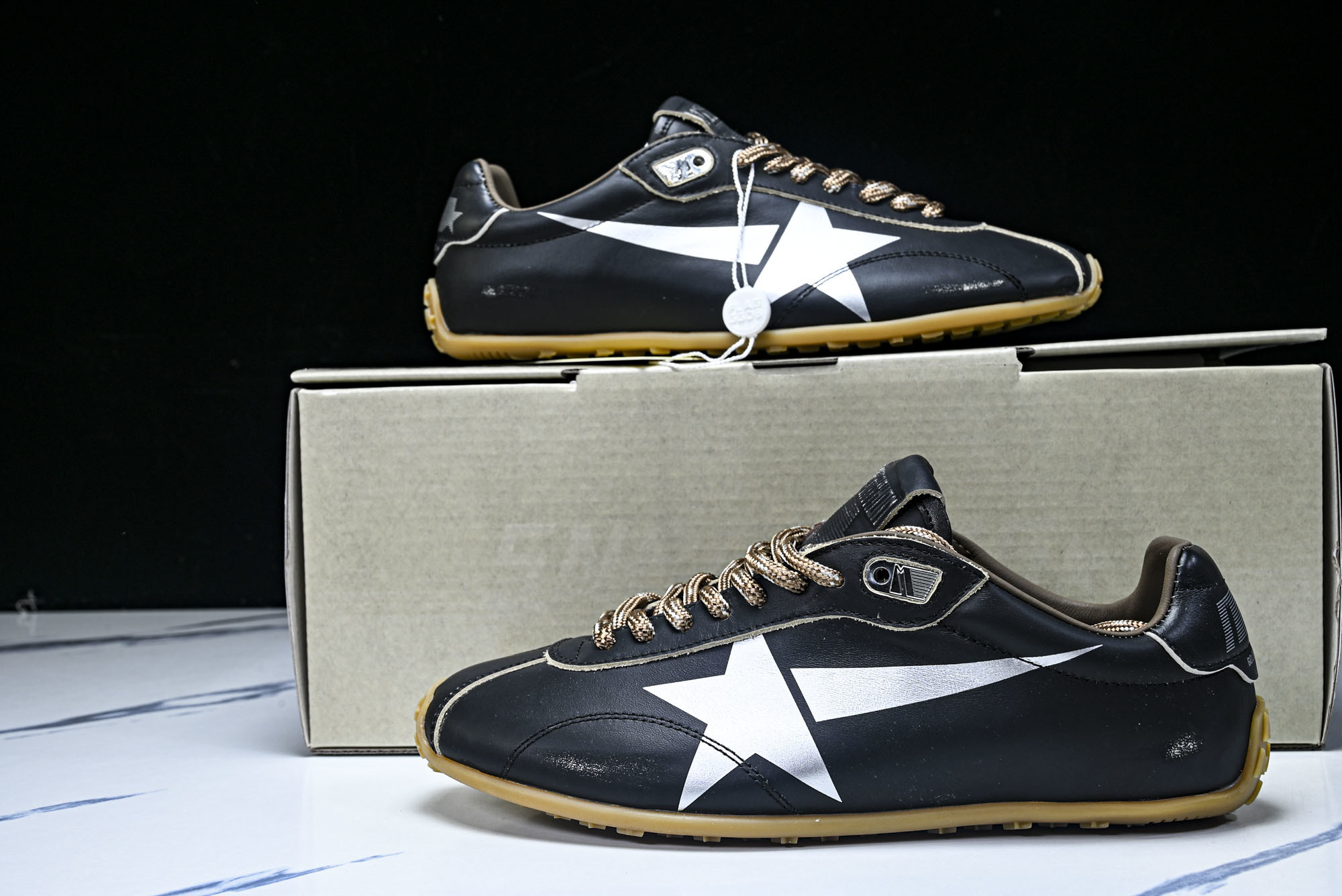 Golden Goose 25周年限定款三色系带平底低帮德训板鞋2025新款星星做旧小脏鞋女_CM_2#