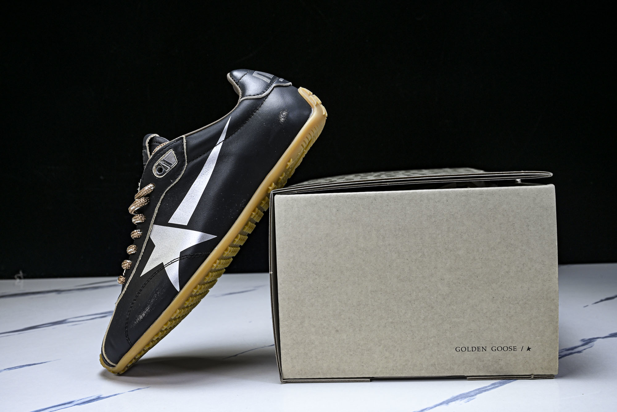 Golden Goose 25周年限定款三色系带平底低帮德训板鞋2025新款星星做旧小脏鞋女_CM_2#