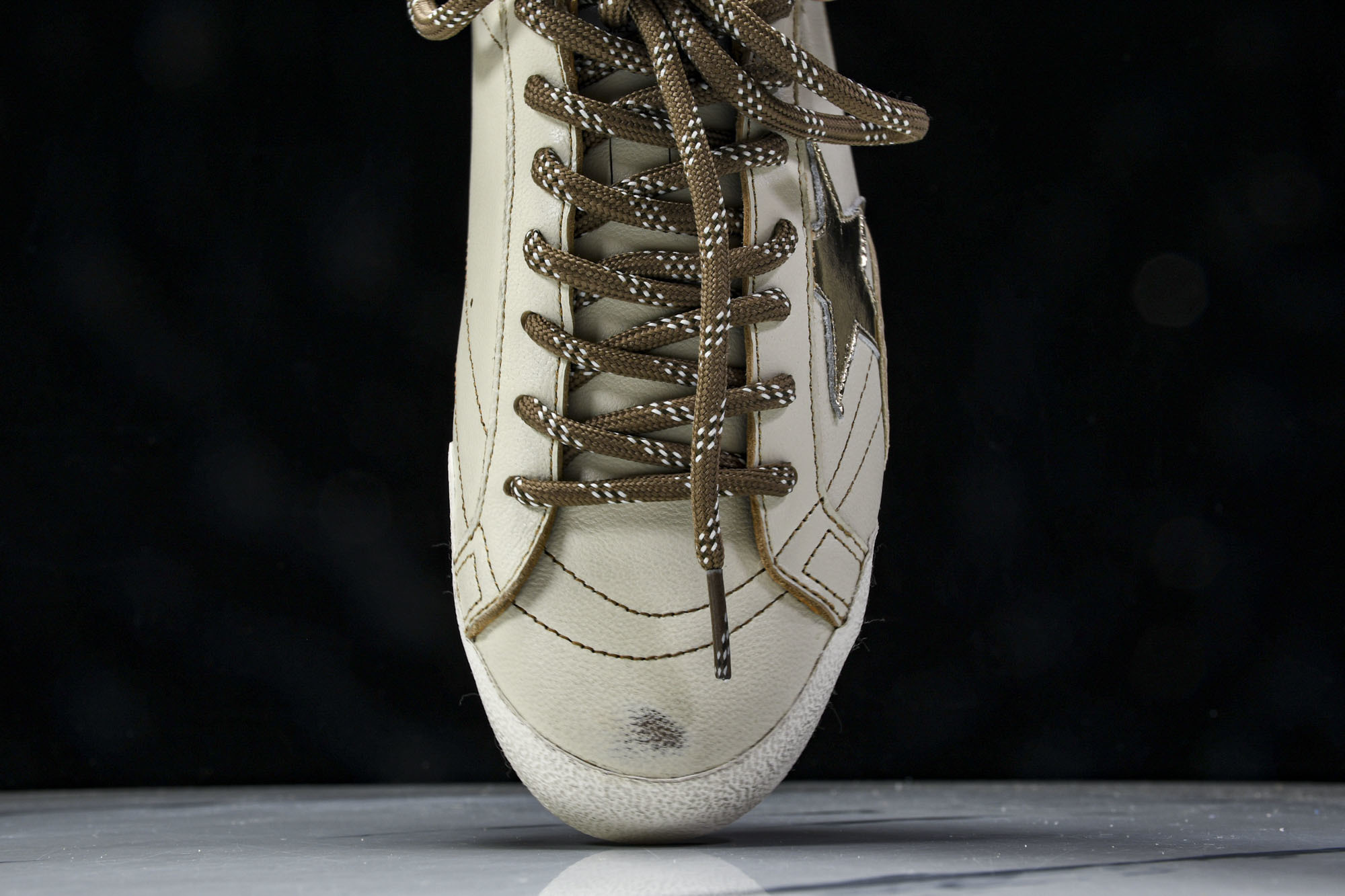 Golden Goose 25周年限定款三色系带平底低帮德训板鞋2025新款星星做旧小脏鞋女_CM_3G