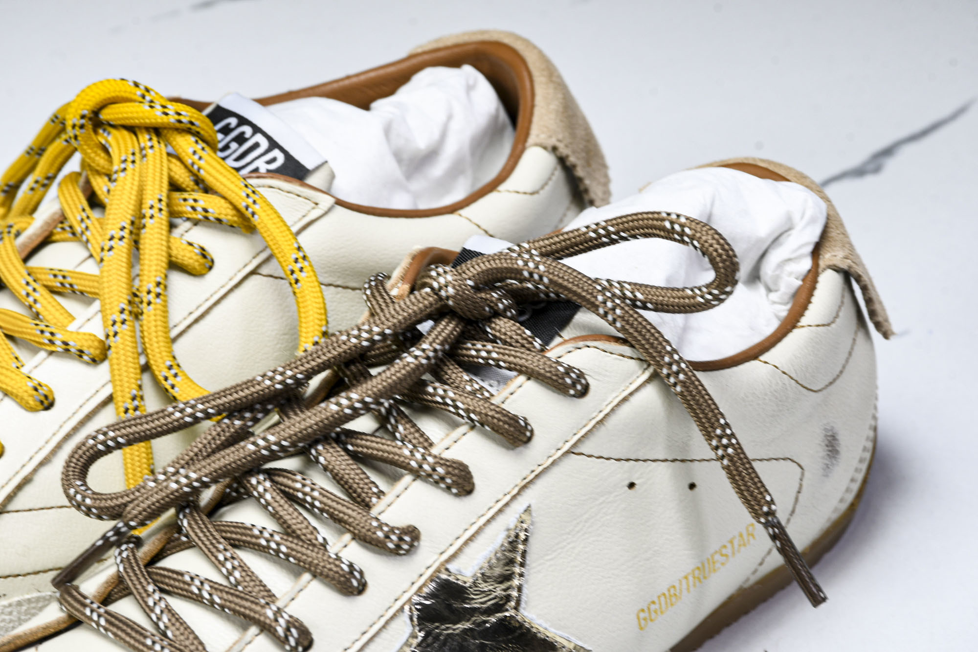 Golden Goose 25周年限定款三色系带平底低帮德训板鞋2025新款星星做旧小脏鞋女_CM_3G