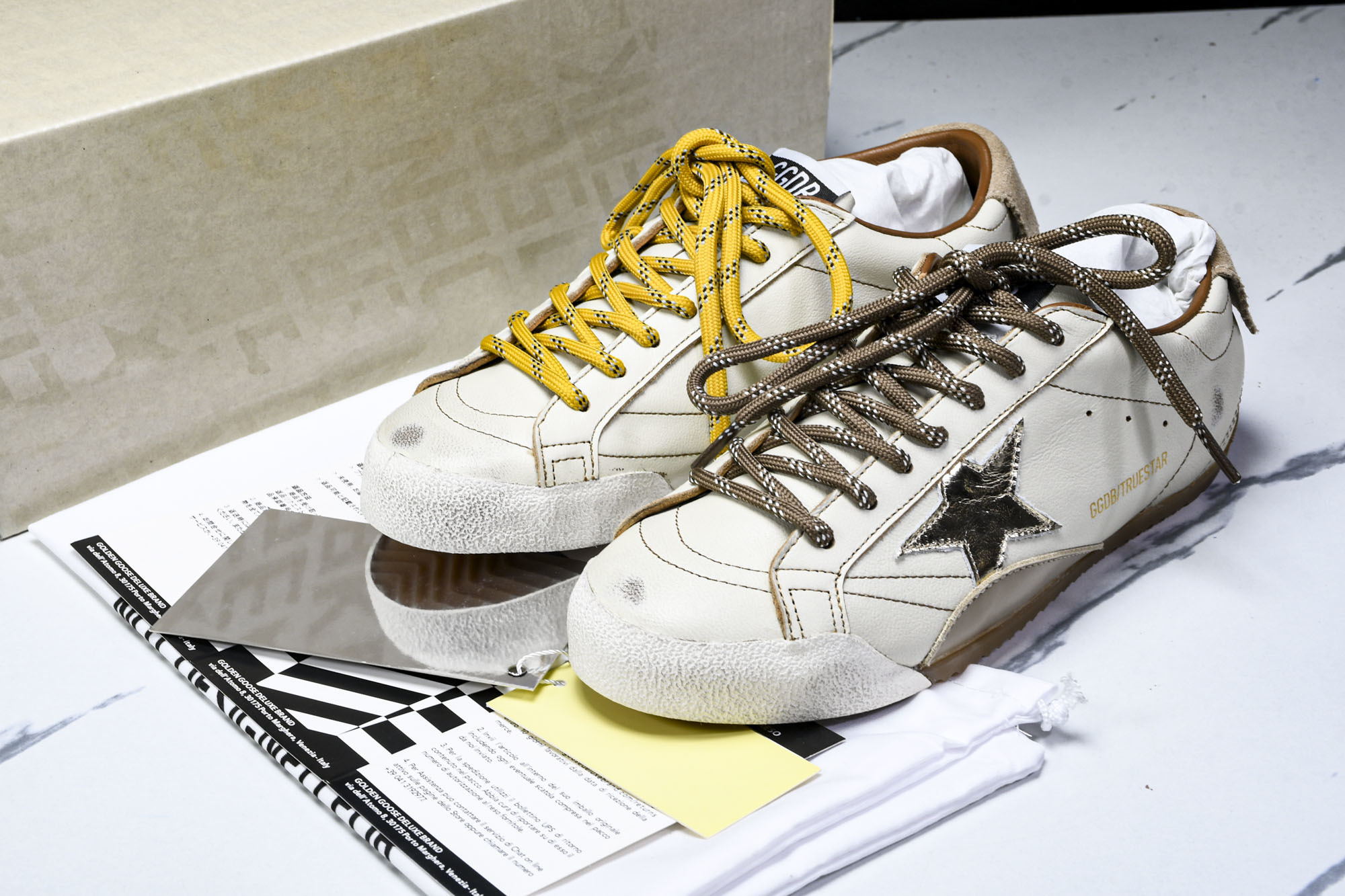 Golden Goose 25周年限定款三色系带平底低帮德训板鞋2025新款星星做旧小脏鞋女_CM_3G