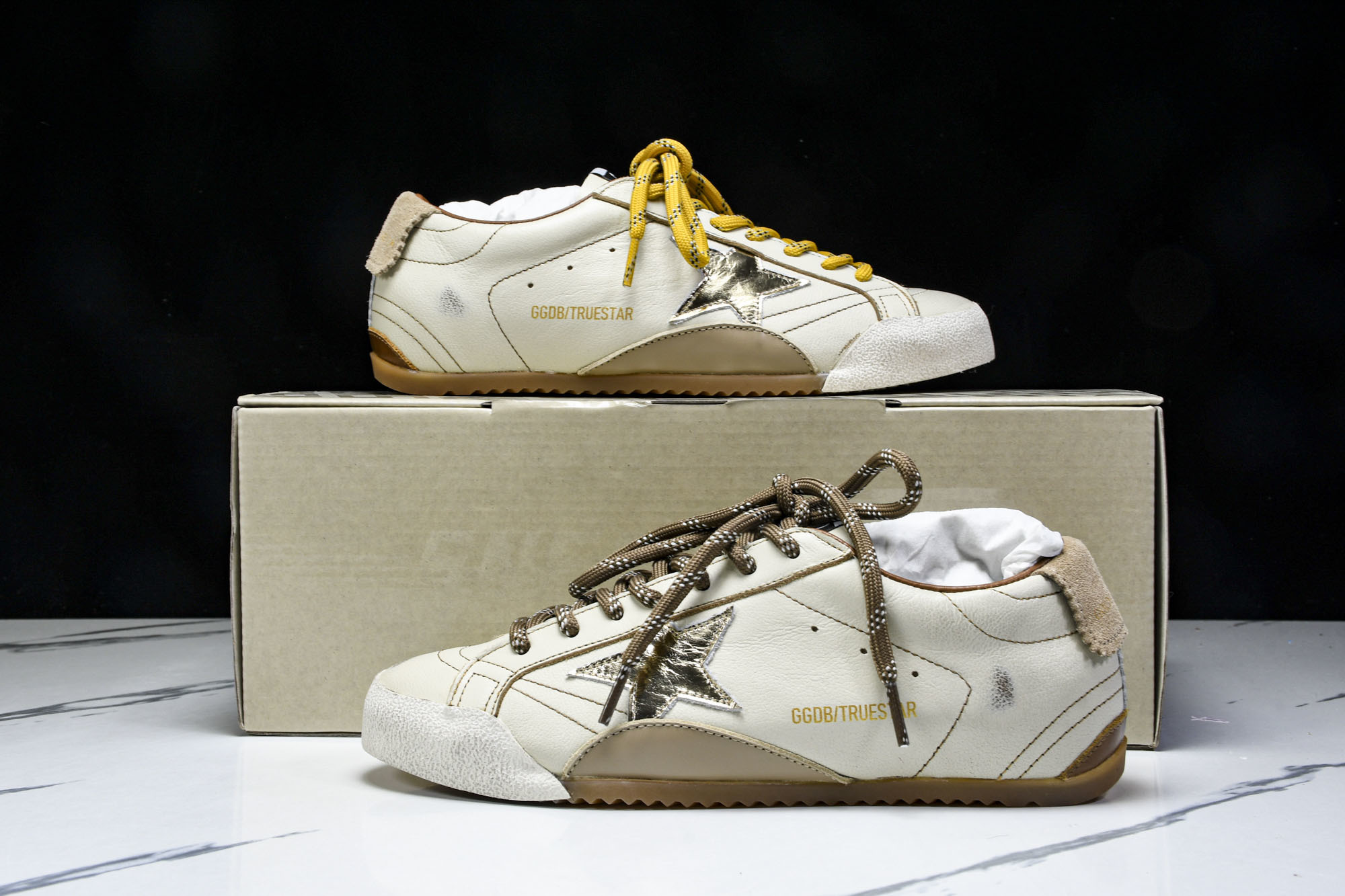 Golden Goose 25周年限定款三色系带平底低帮德训板鞋2025新款星星做旧小脏鞋女_CM_3G